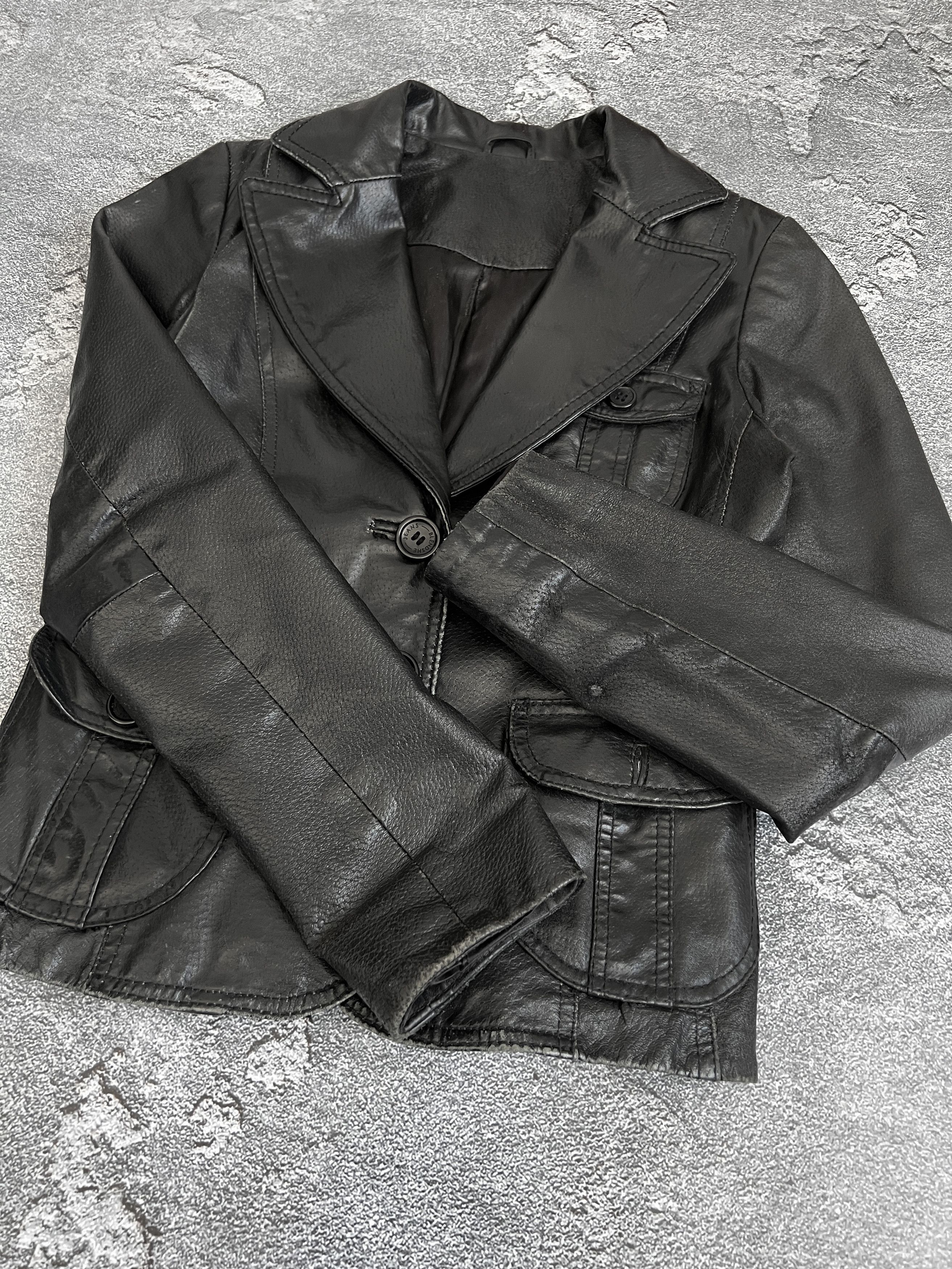 Vintage Leather jacket blazer y2k gothic grunge Size S / US 4 / IT 40 - 3 Thumbnail