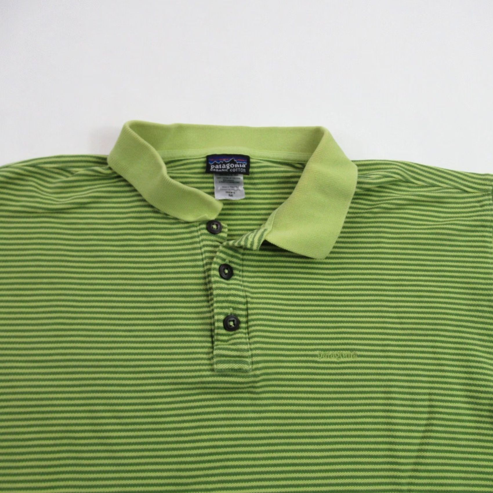 Patagonia Patagonia Shirt Mens Medium Green Stripes Short Sleeve Organic Cotton Golf Size US M / EU 48-50 / 2 - 2 Thumbnail