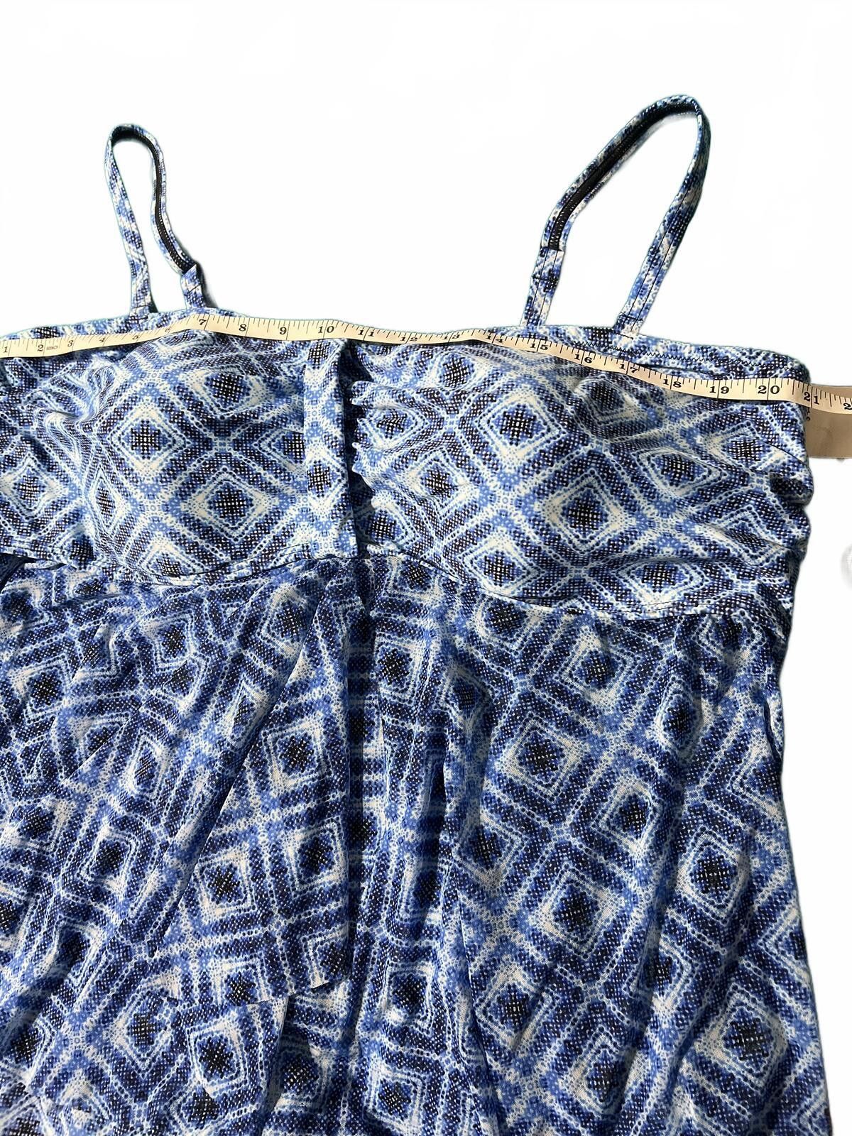 Croft & Barrow Croft & Barrow Blue Patterned Sleeveless Top Straps 26W Size ONE SIZE - 4 Thumbnail