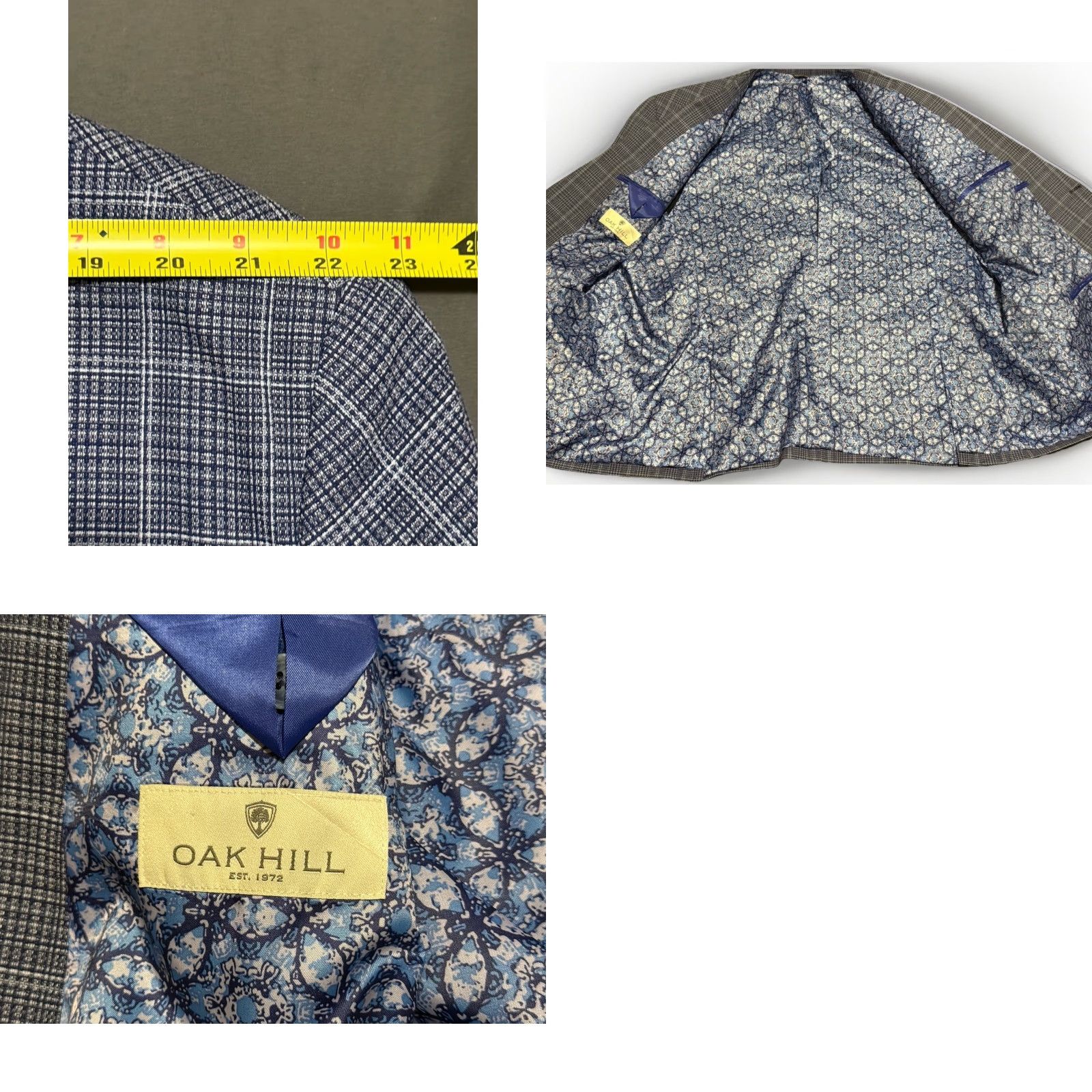 Vintage Oak Hill NWOT Sport Coat Men 2XL Blue Plaid Jacket Classic Mens Size US XXL / EU 58 / 5 - 8 Thumbnail