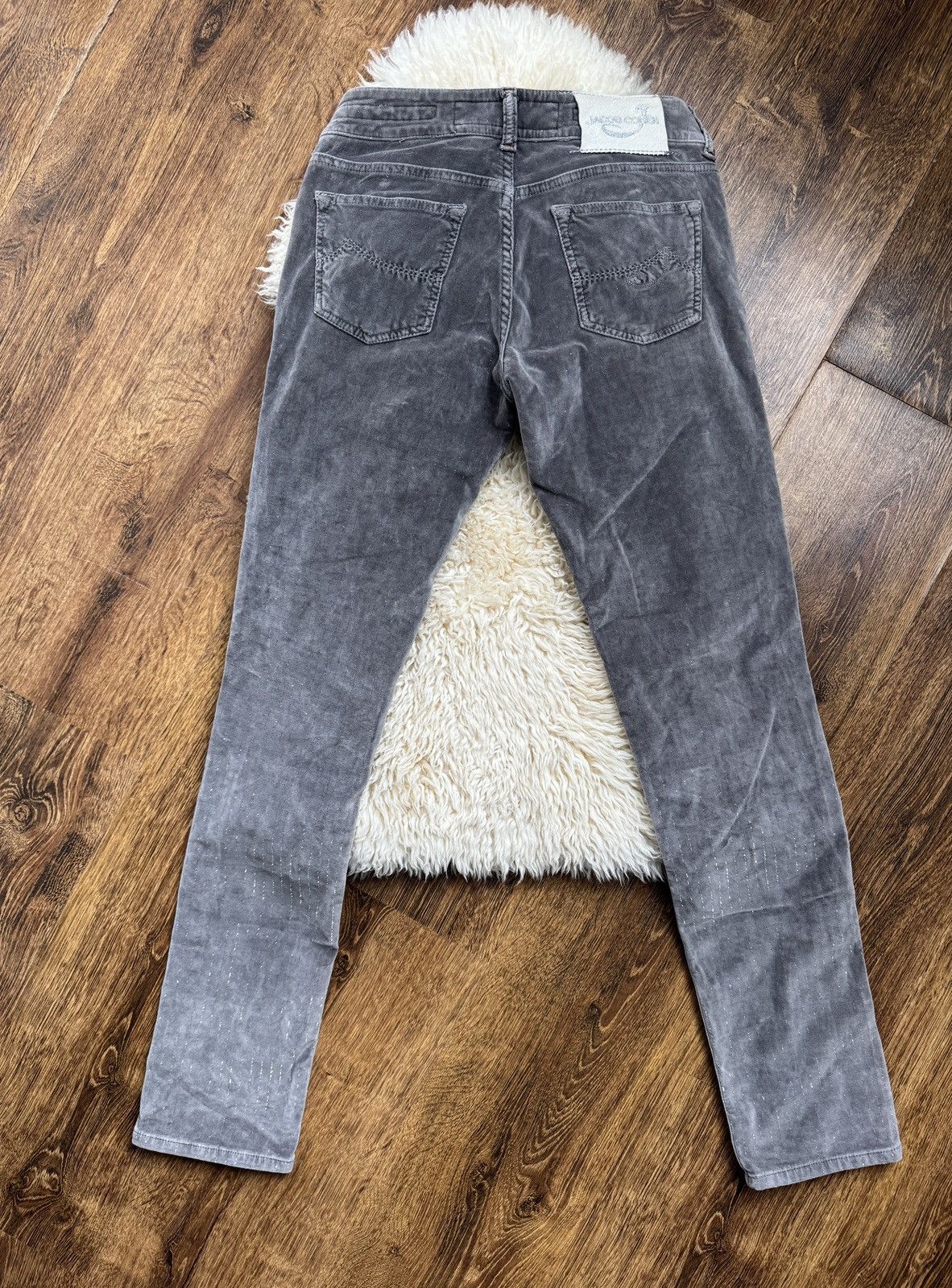 Jacob Cohen Jacob Cohën Velvet Trousers Size 27 Grey Jeans Size 27" / US 4 / IT 40 - 2 Thumbnail