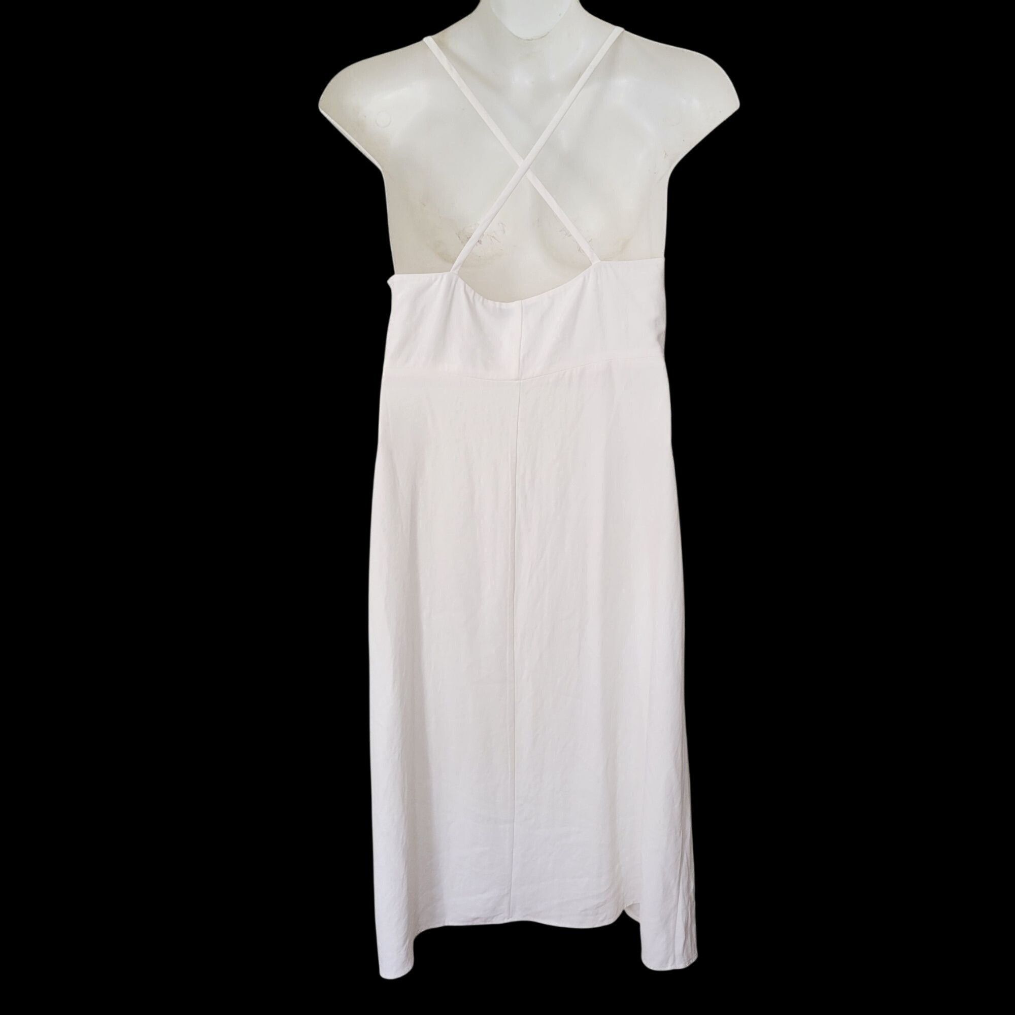 Everlane Everlane 14 White Midi Japanese GoWeave Cross Back Slip Dres Size XL / US 12-14 / IT 48-50 - 5 Thumbnail