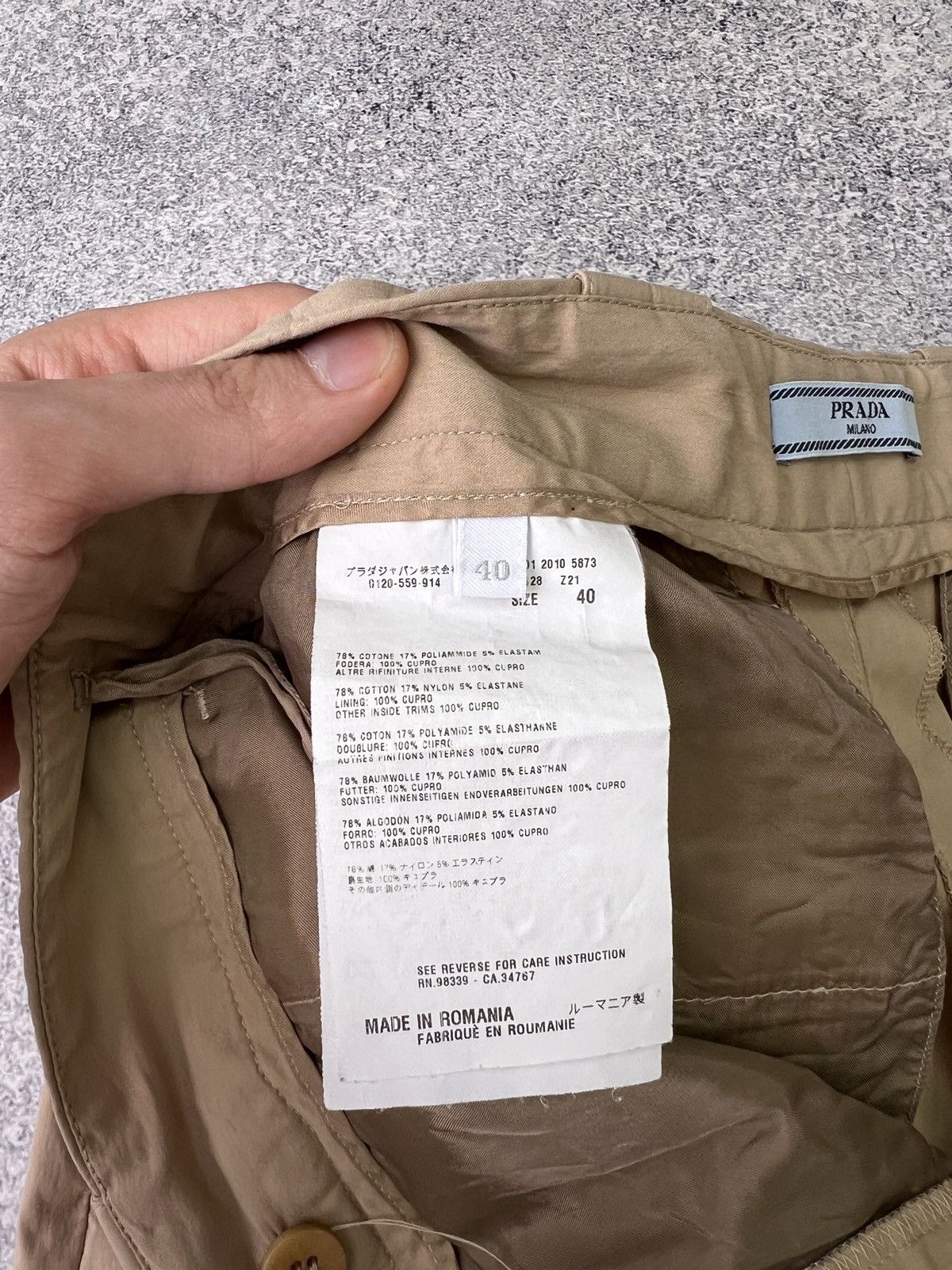 Prada × Vintage Vintage Prada Milano Beige women’s Chino Pants Size 27" / US 4 / IT 40 - 9 Thumbnail