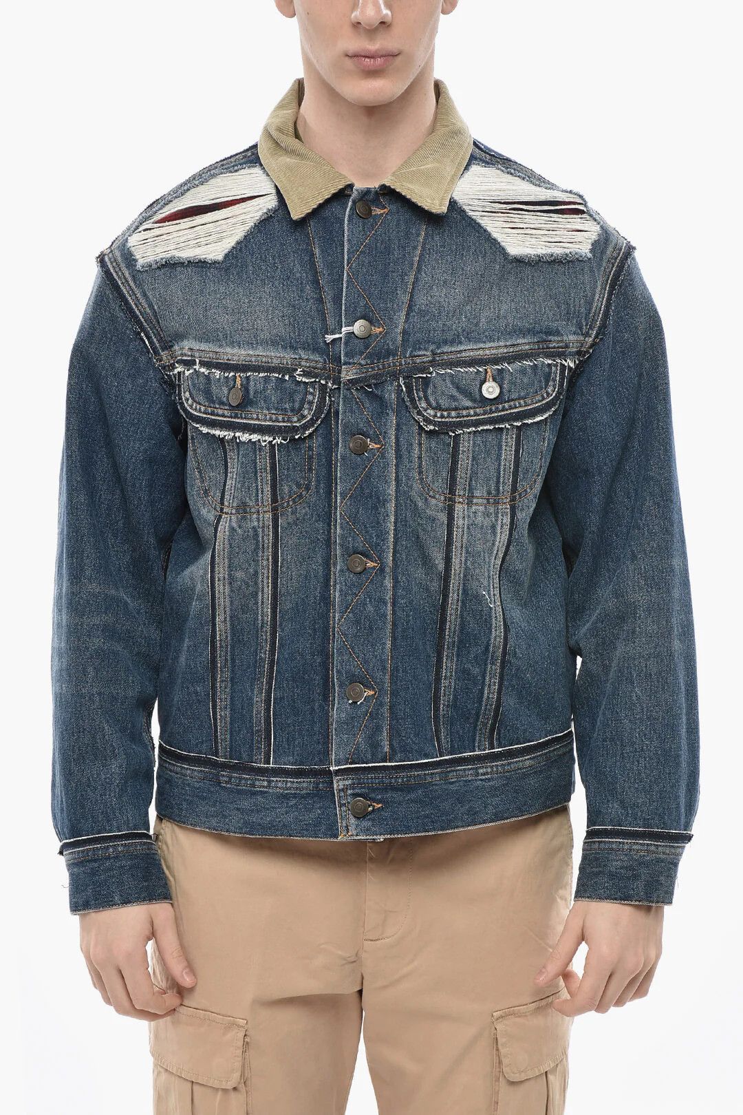 Maison Margiela og1mm0326 Distressed Denim Jacket in Blue Size US S / EU 44-46 / 1 - 1 Thumbnail