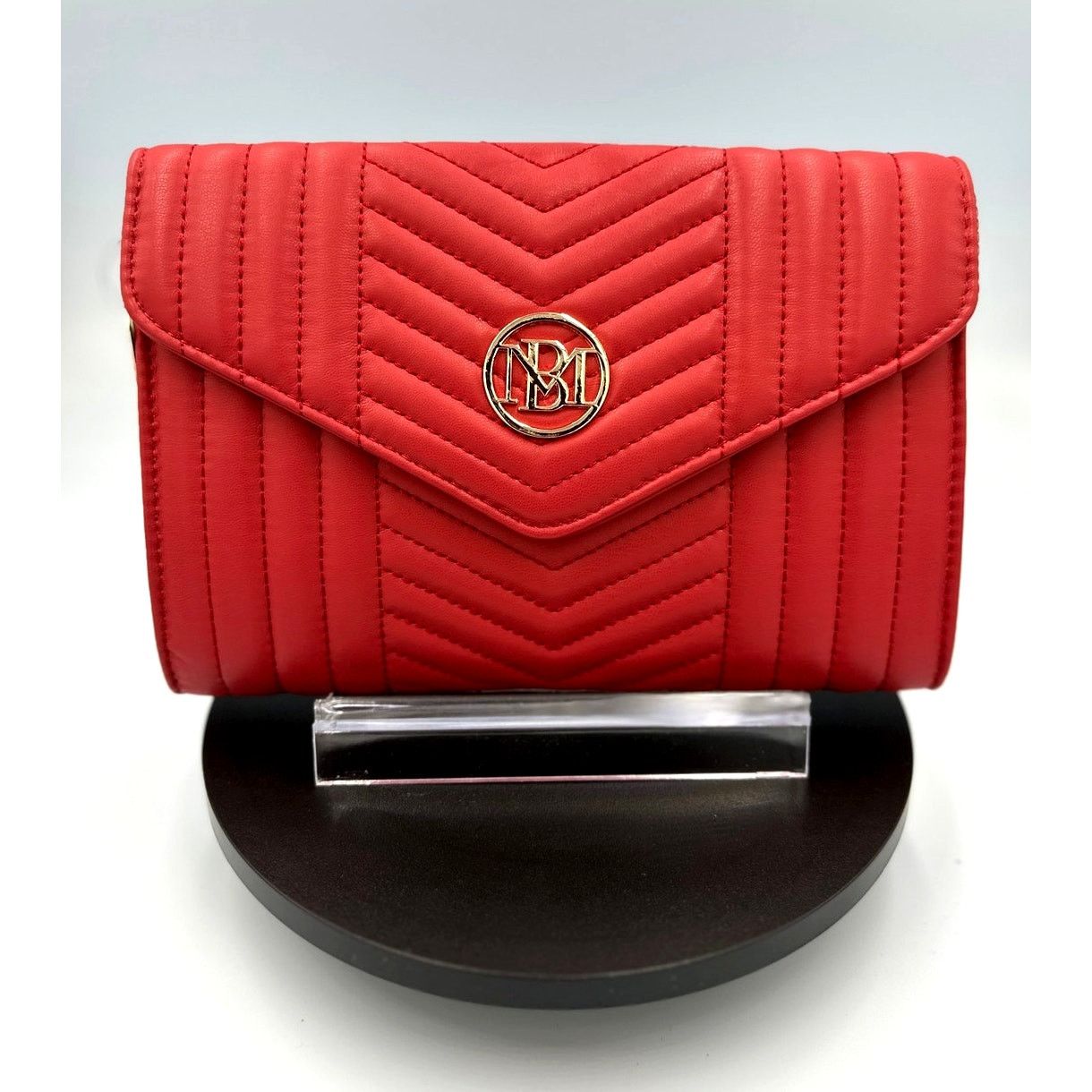 Badgley Mischka Badgley Mischka Crossbody Chevron Quilted Center Cover - Red Size ONE SIZE - 4 Thumbnail