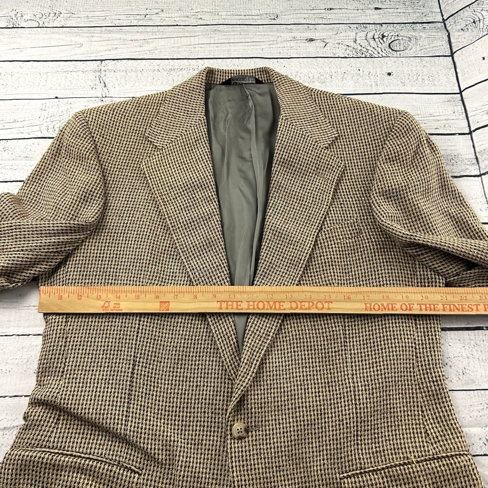 Polo Ralph Lauren Polo Ralph Lauren Blazer Silk Houndstooth 2 Button Long Beige 42 Men's Size US XL / EU 56 / 4 - 4 Thumbnail