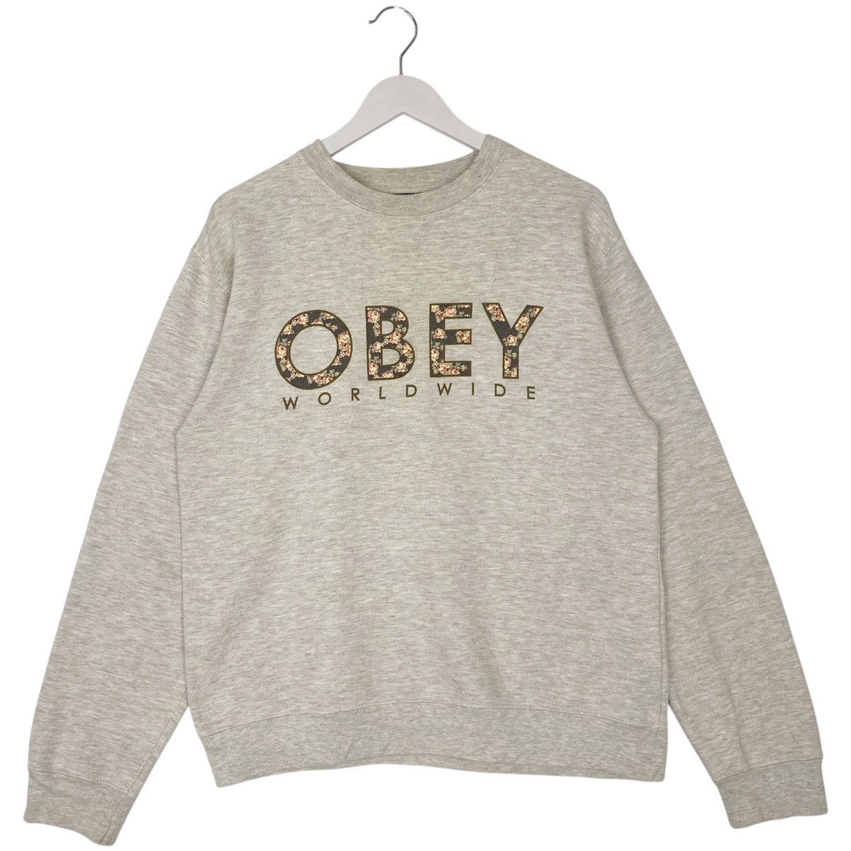 Vintage Obey Worldwide Sweatshirt Crewneck Beige Women SizeM
