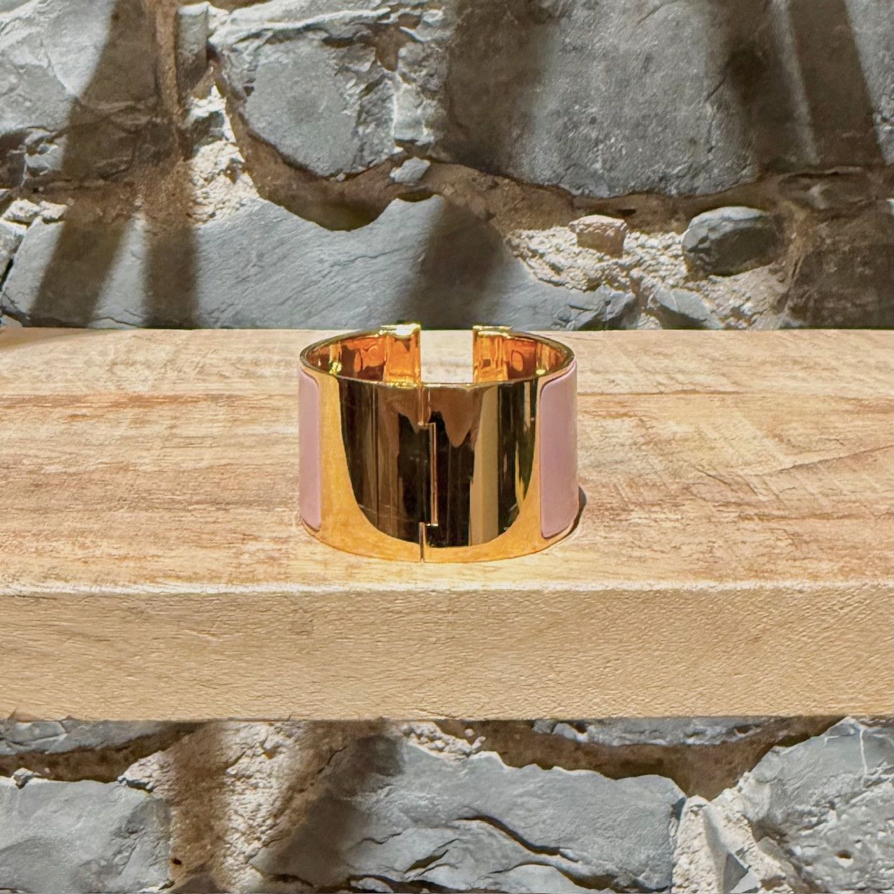Hermes Hermès Pink Enamel Extra Wide Clic Clac Gold Plated Bracelet Size ONE SIZE - 5 Thumbnail