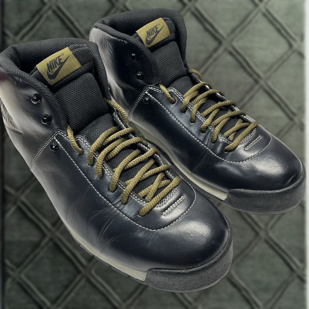 Nike VINTAGE Nike Air Magma Nd Boots Men 13 Leather Black Light Bone Iguana 370921-003 VTG Size US 12 / EU 45 - 1 Thumbnail