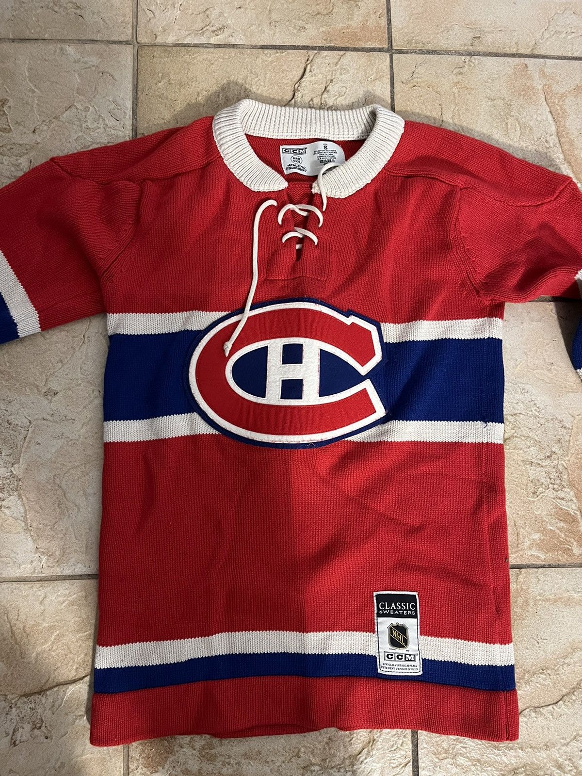 image of Montreal Canadiens Heritage Jersey Sweater Ccm Size Small in Red, Men's