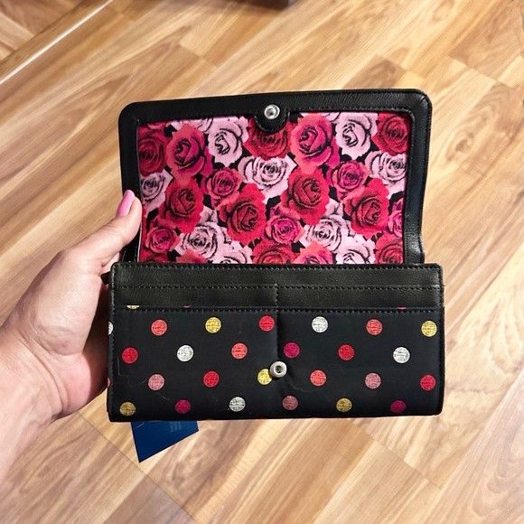 Vera Bradley Vera Bradley Black Havana Dots RFID Accordian Clutch Wallet Size ONE SIZE - 3 Thumbnail
