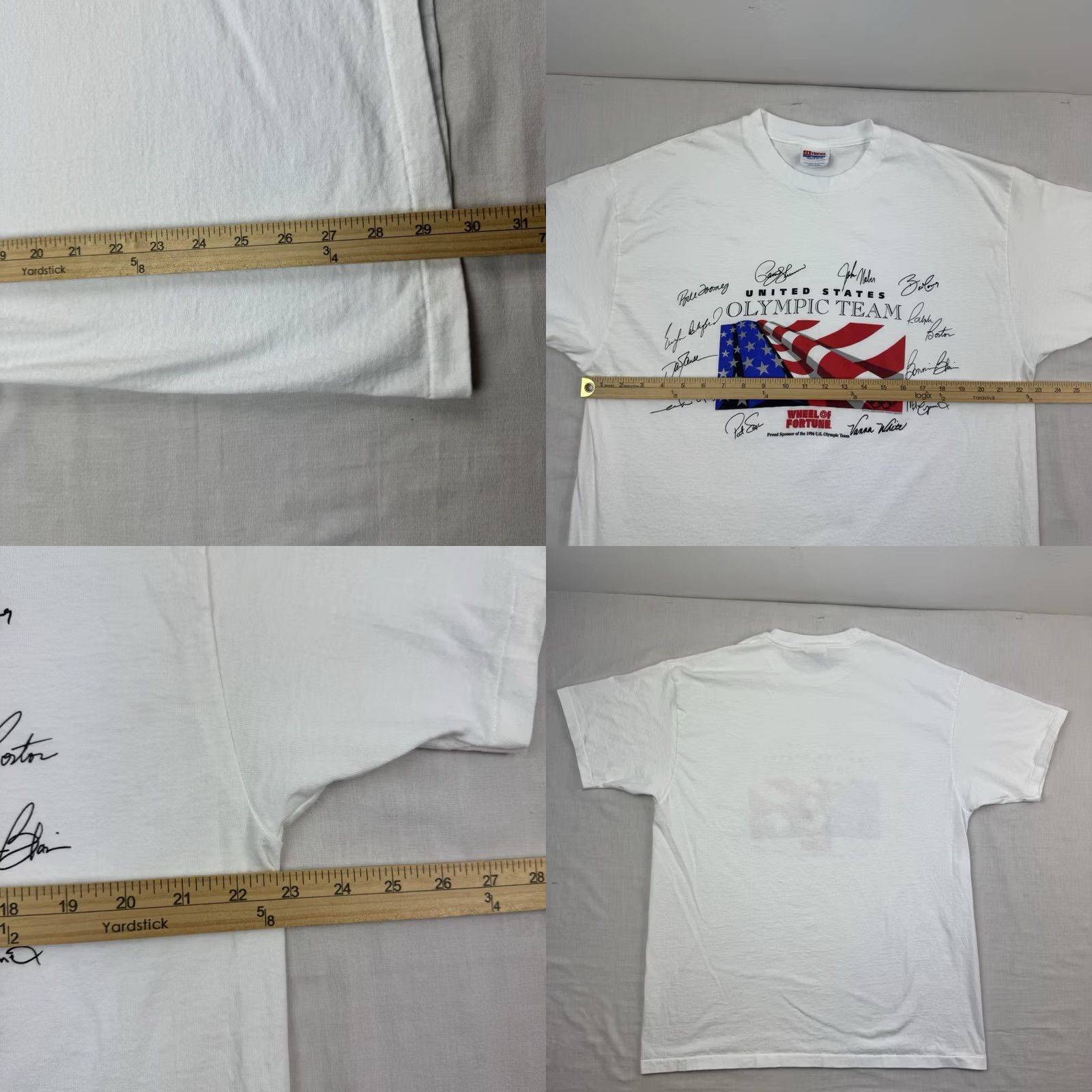 Hanes VINTAGE 1996 ATLANTA OLYMPICS T SHIRT Adult XL Hanes White 90s USA Sports Crew Neck Short Sleeve Size US XL / EU 56 / 4 - 8 Thumbnail