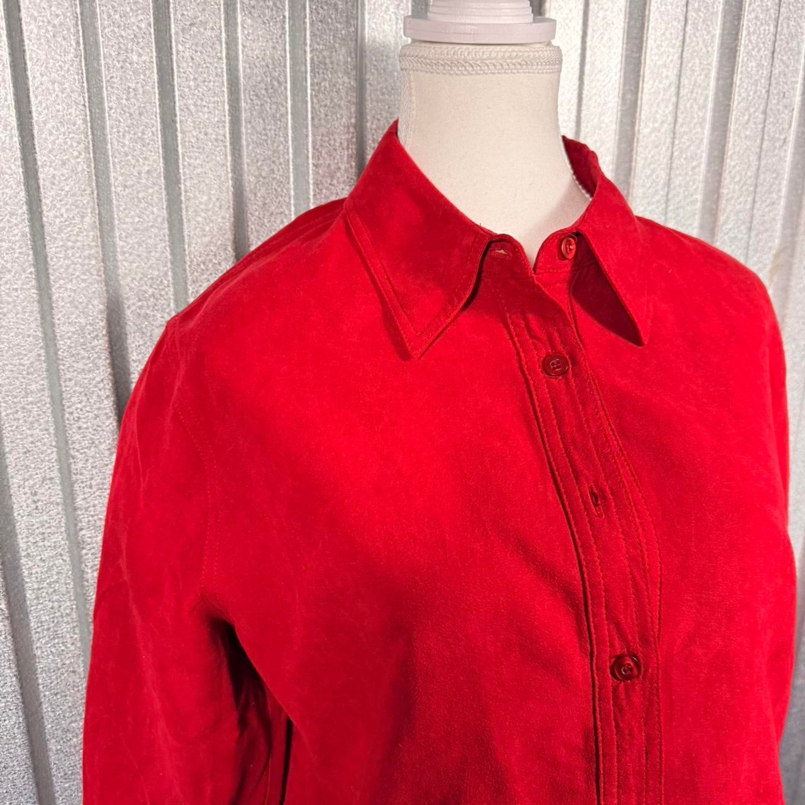 Other Red swede button up shirt Size L / US 10 / IT 46 - 2 Thumbnail