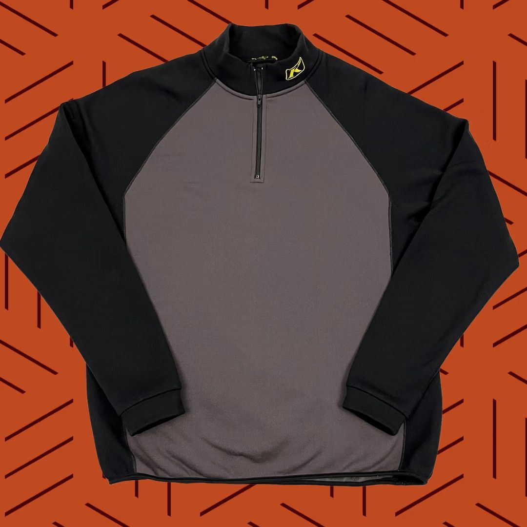 Vintage Klim Pullover Mens L Gray Black Fleece Lined Quarter Zip Active Sweatshirt Snow Size US L / EU 52-54 / 3 - 1 Thumbnail