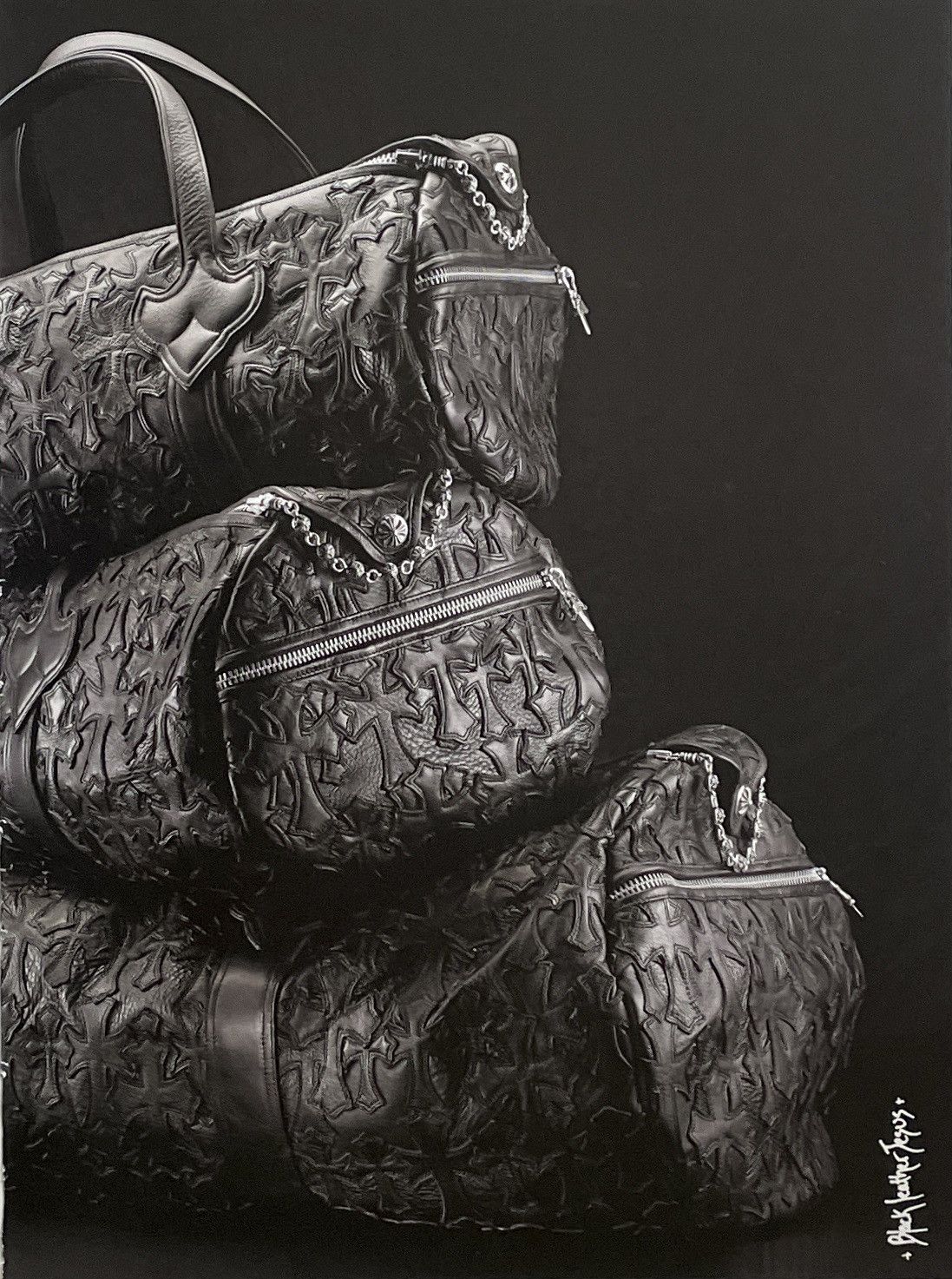 Chrome Hearts × Vintage Chrome Hearts Black Duffle Bags 9x11 Framed poster Size ONE SIZE - 2 Thumbnail