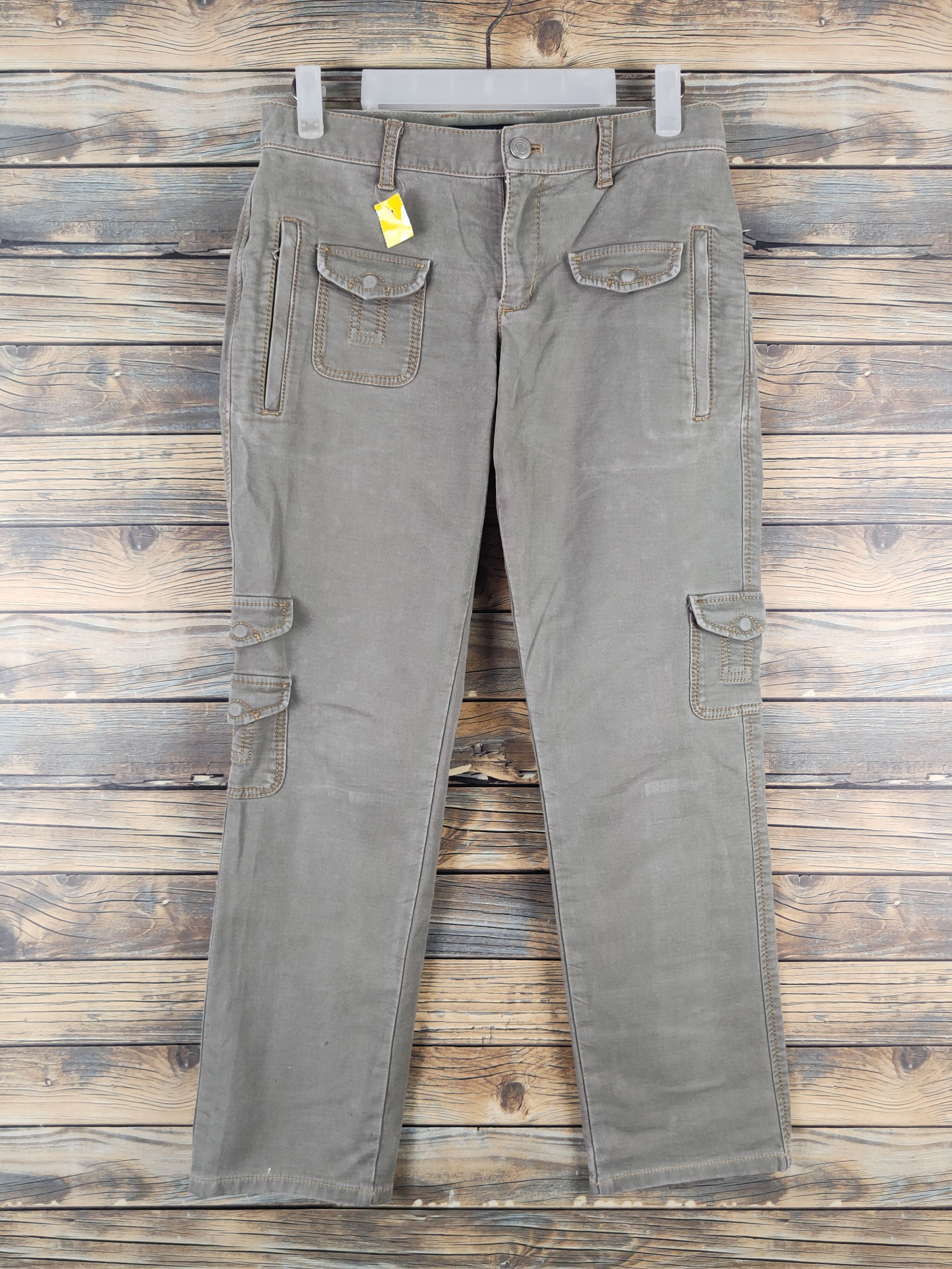 Japanese Brand DL Appena Due Green Faded Multipocket Cargo Pants #2420 Size 27" / US 4 / IT 40 - 1 Thumbnail