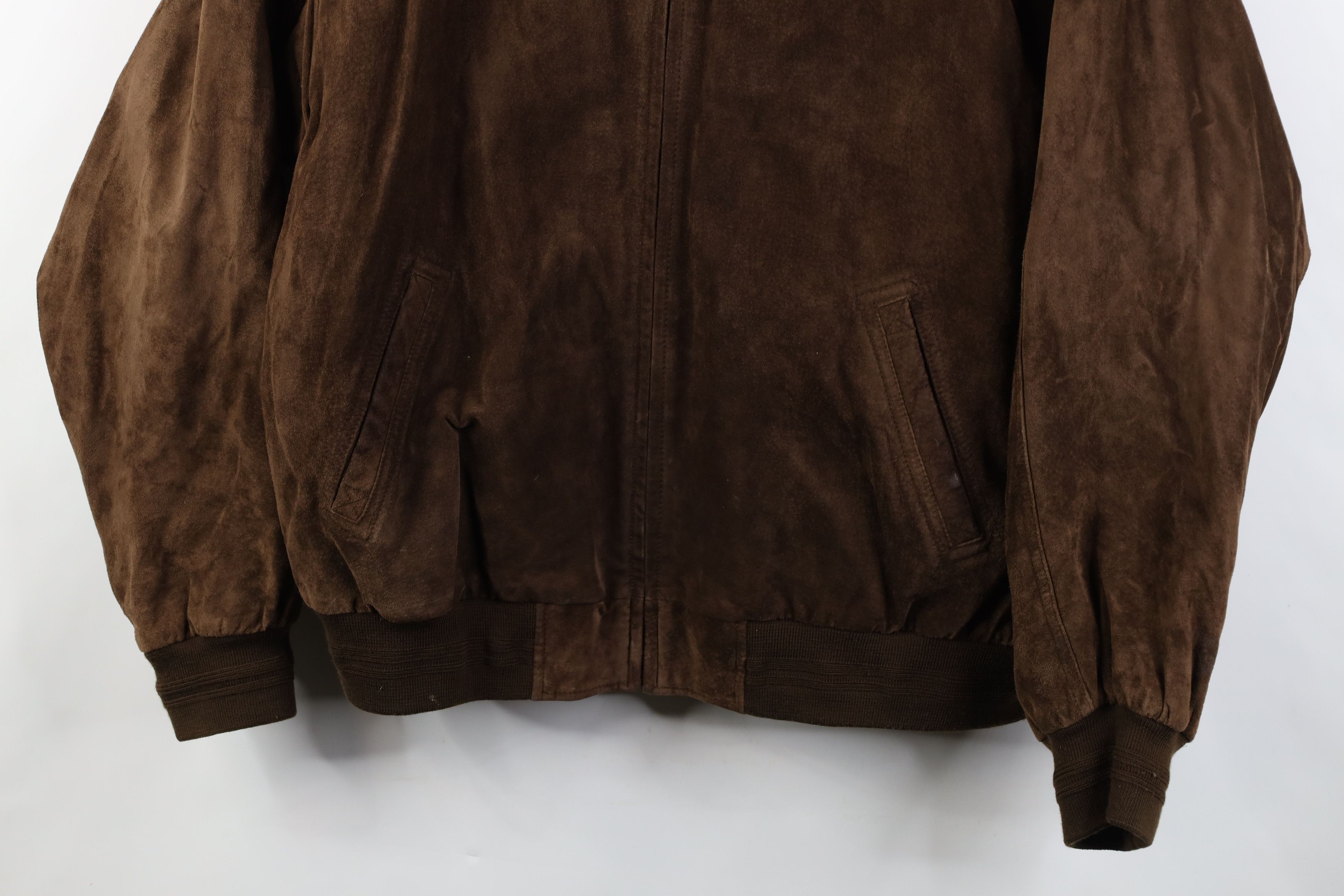 Vintage Vintage 90s Streetwear Suede Leather Bomber Jacket Brown Size US XL / EU 56 / 4 - 3 Thumbnail