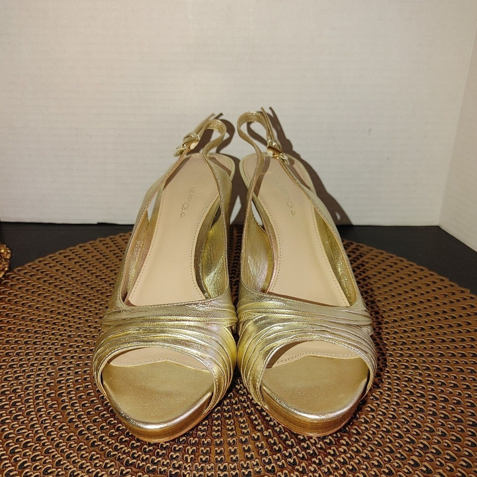 The Unbranded Brand Via Spiga Vero Cuoio Italian Leather Heels Size 7.5M Size US 7.5 / IT 37.5 - 3 Thumbnail