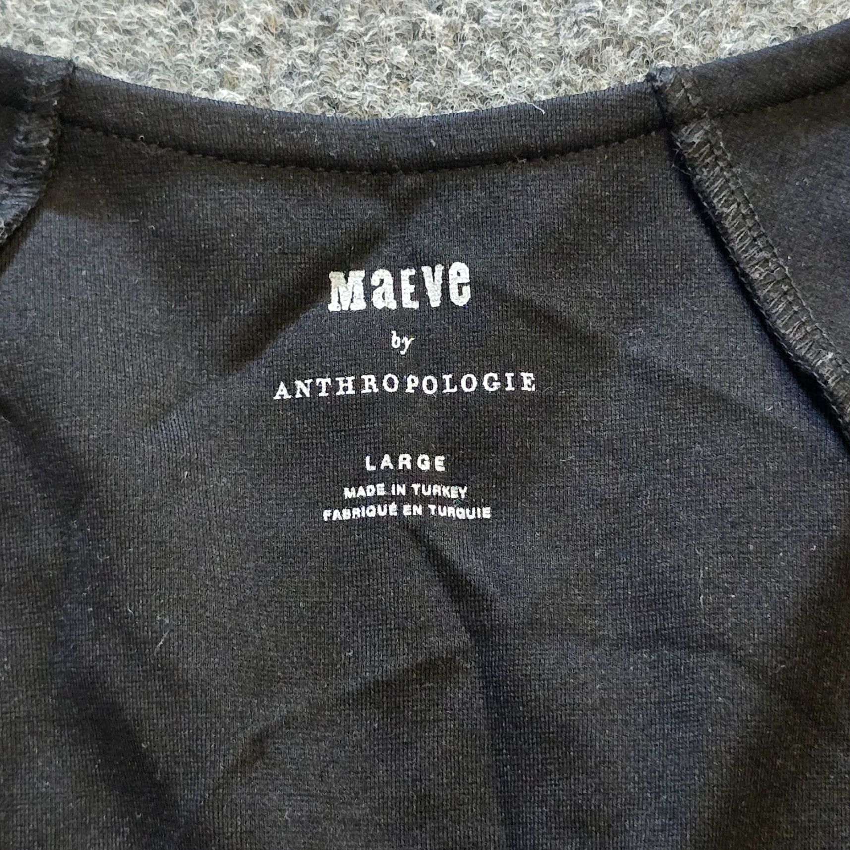Vintage Maeve Top Womens Large Black Cropped Long Sleeve Square Neck Capsule Casual Shirt Size L / US 10 / IT 46 - 4 Thumbnail