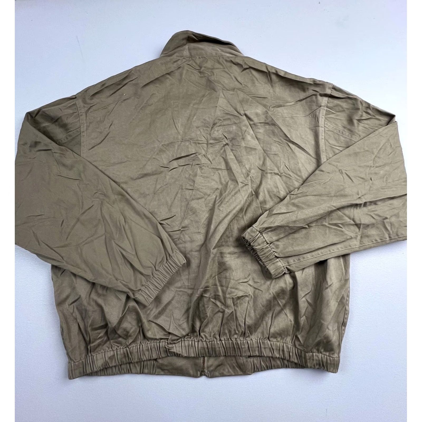 Lands' End VINTAGE Lands' End Jacket Mens L Beige Cotton Windbreaker Promo Logo 90s Shirts Mens? Size US L / EU 52-54 / 3 - 2 Thumbnail