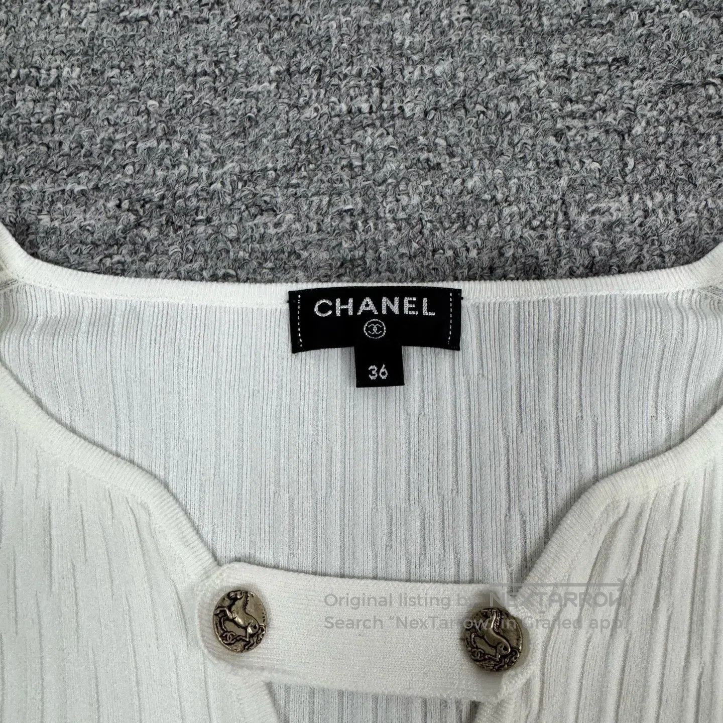 Chanel Chanel Golden little horse buckle; Knitted top| Size S / US 4 / IT 40 - 5 Thumbnail