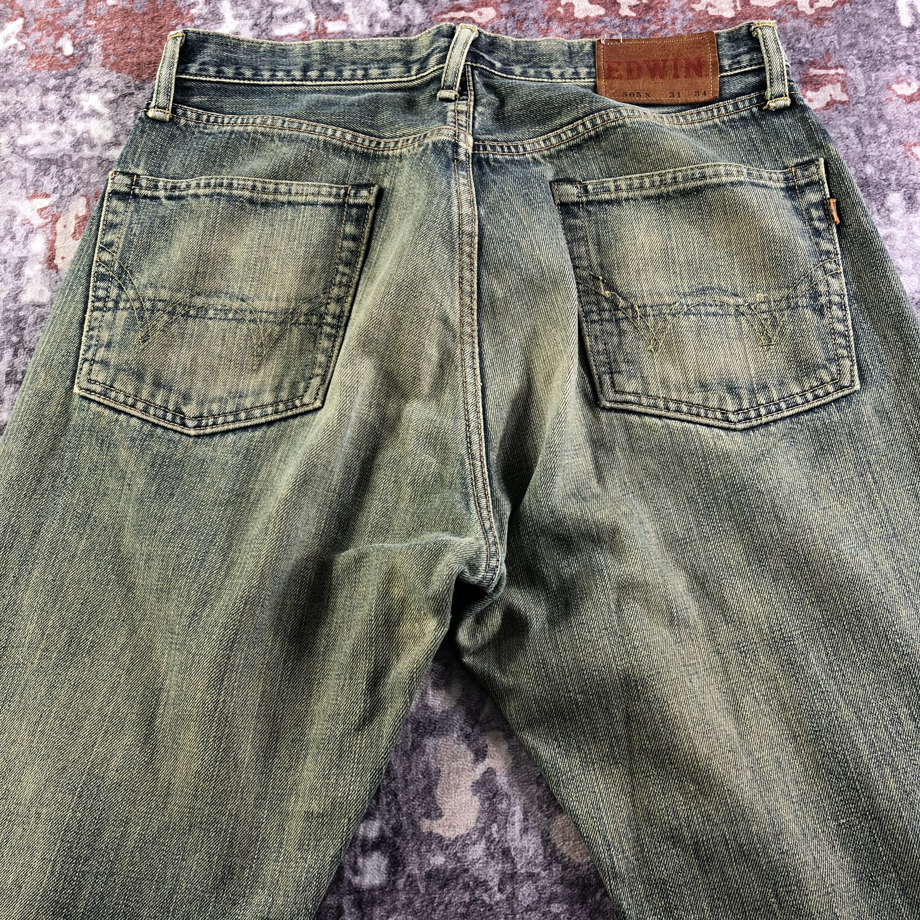 Edwin Vintage 90s Rusty Edwin 505 Selvedge Jeans-JM3566 Size US 33 - 4 Thumbnail