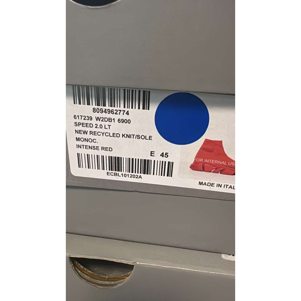 Balenciaga o1rshd1 Q:2 / Speed 2.0 LT New Recycled Knit/Sole in Red Size US 12 / EU 45 - 21 Thumbnail