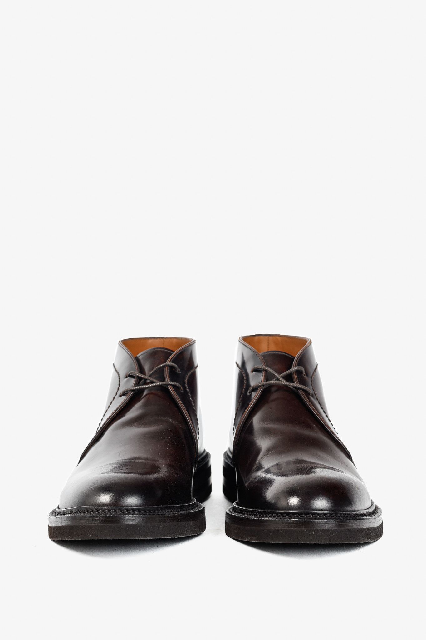 Brunello Cucinelli Brunello Cucinelli AW/21 Brown Buffed Leather Chukka Boots Size US 12 / EU 45 - 2 Thumbnail