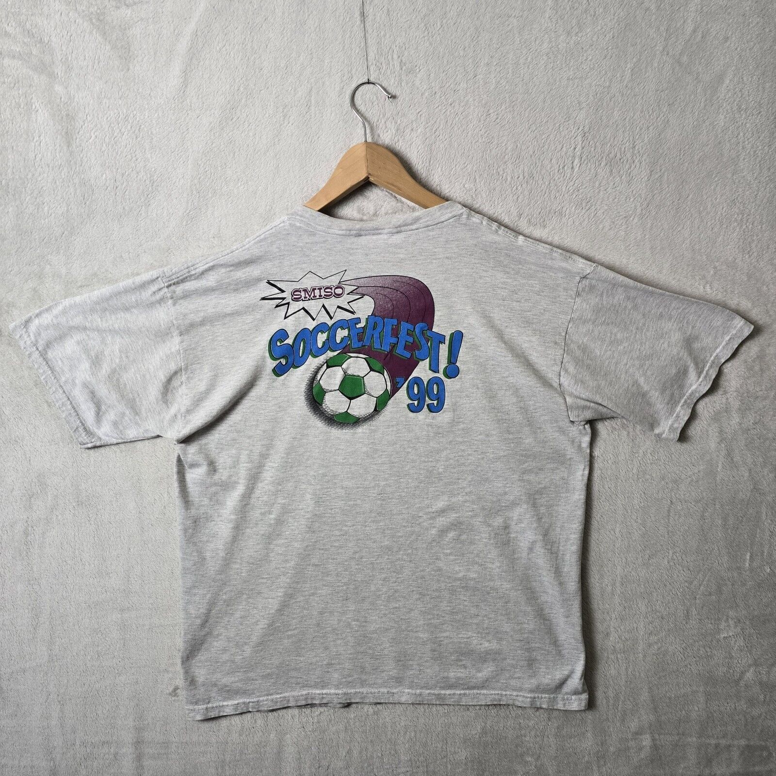 Jerzees Vintage 90s Soccer Fest 99 Shirt Size XL SMISO Vtg Grunge Size US XL / EU 56 / 4 - 2 Thumbnail