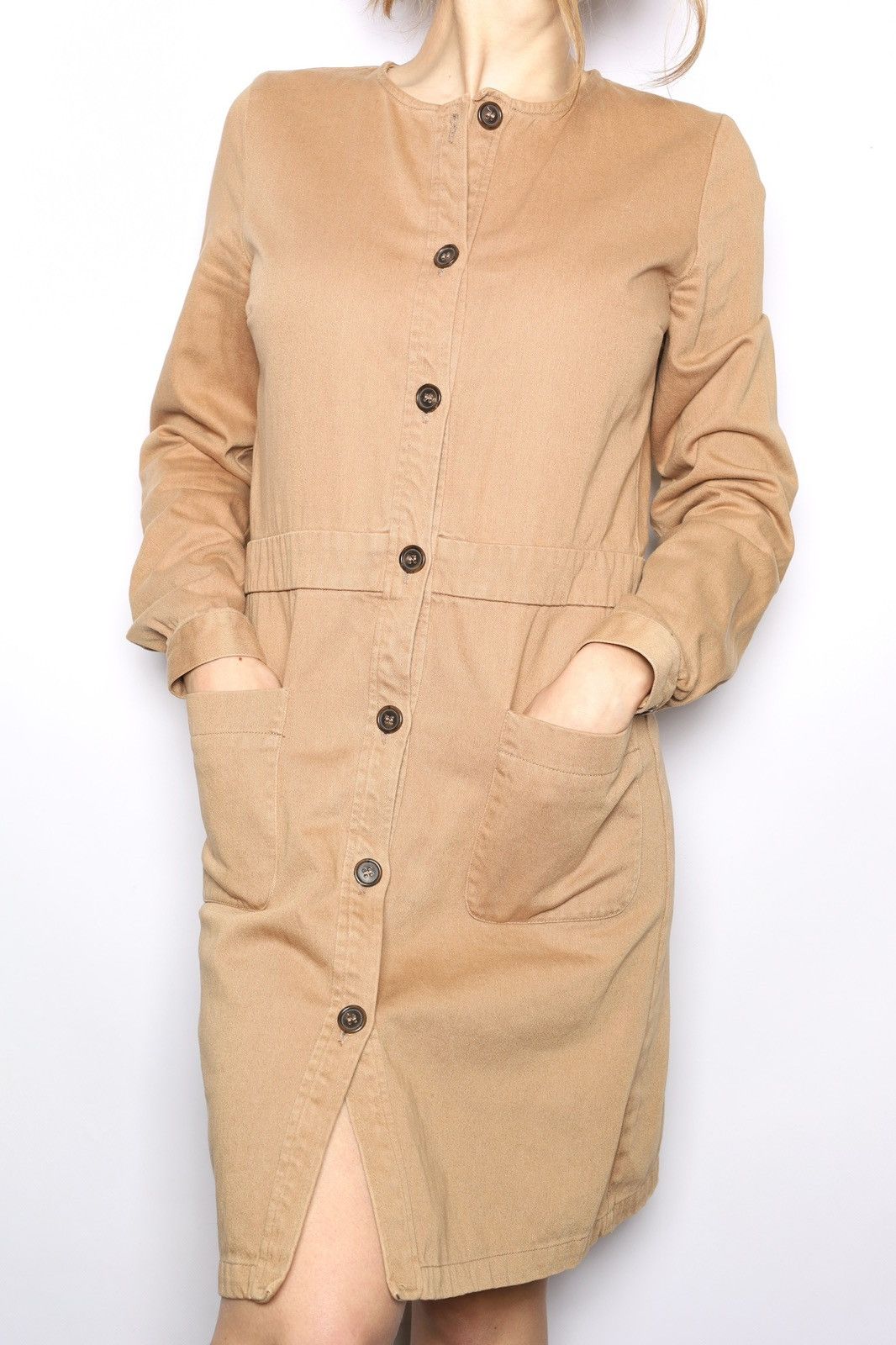 A.P.C. APC Cotton Beige Mid Dress Buttons a.p.c. Size XS / US 0-2 / IT 36-38 - 2 Thumbnail