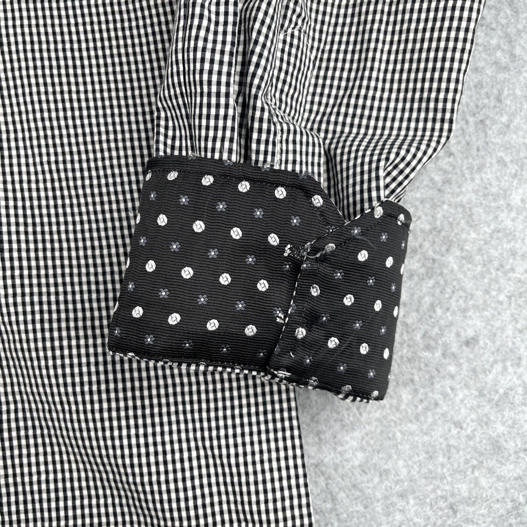 English Laundry English Laundry Shirt Mens 16.5 Black Gingham Check Flip Cuff Casual Size US XL / EU 56 / 4 - 3 Thumbnail