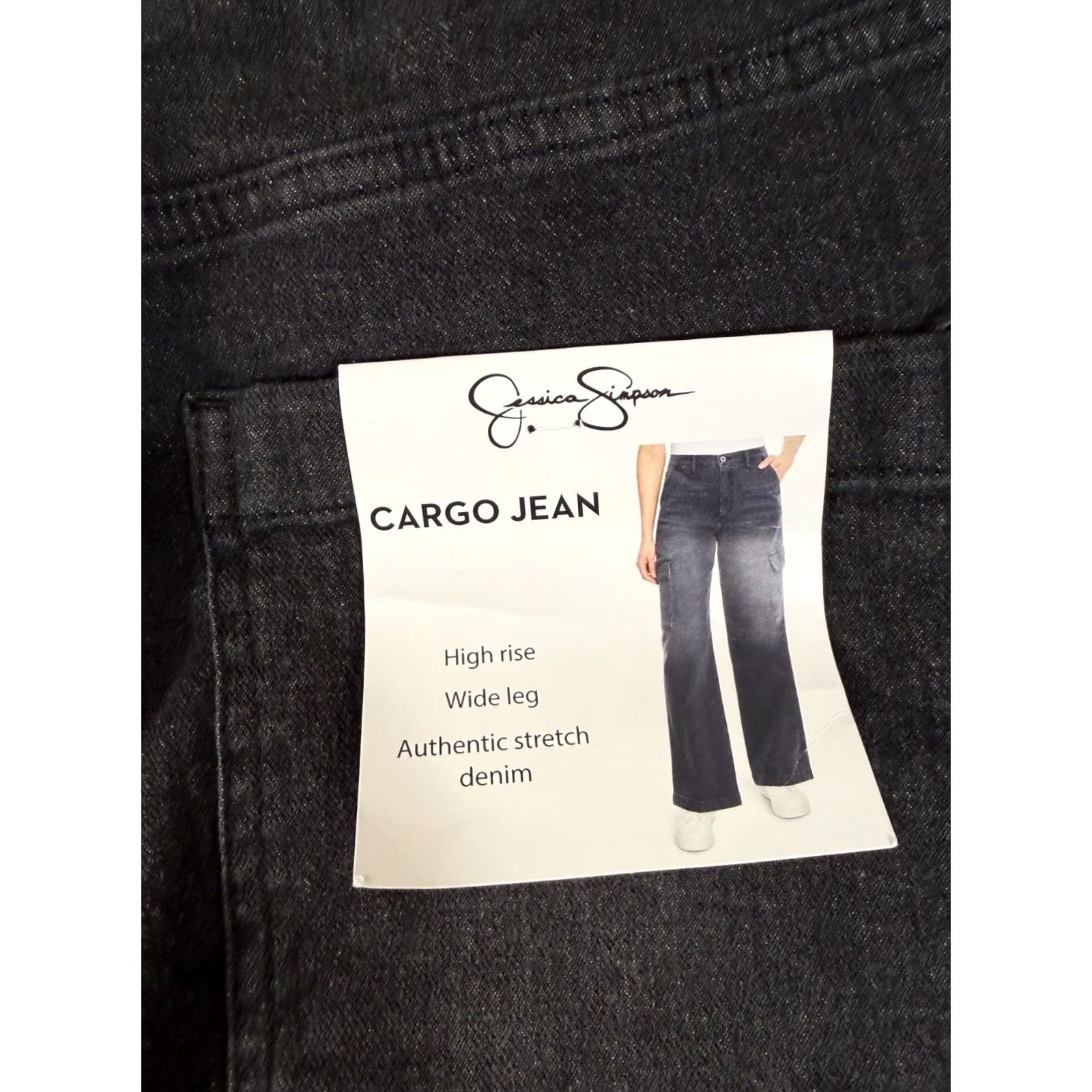 Jessica Simpson Jessica Simpson Cargo Jeans Womens 6 Washed Black Denim High Rise Wide Leg NWT Denim Jeans Womens 6 Black Wide-Leg City Outdoor 90s? Size 28" / US 6 / IT 42 - 6 Thumbnail