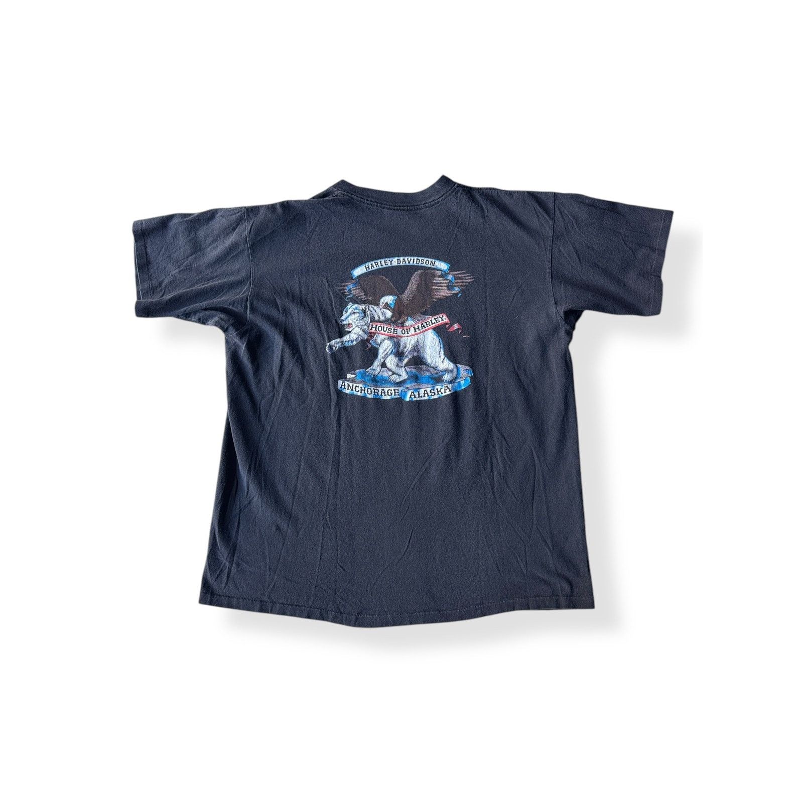 Harley Davidson × Vintage Vintage Harley Davidson House of Harley Anchorage Tee SZ XL Size US XL / EU 56 / 4 - 2 Thumbnail