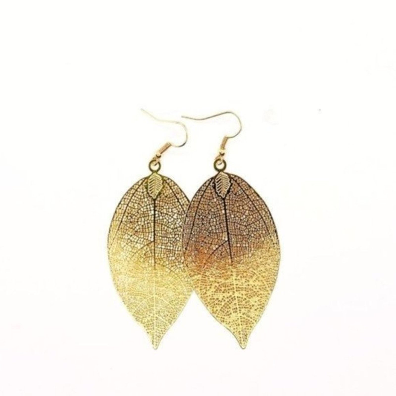 Other Gold-Tone Laser Cut Leaf Dangle Earrings Size ONE SIZE - 2 Thumbnail