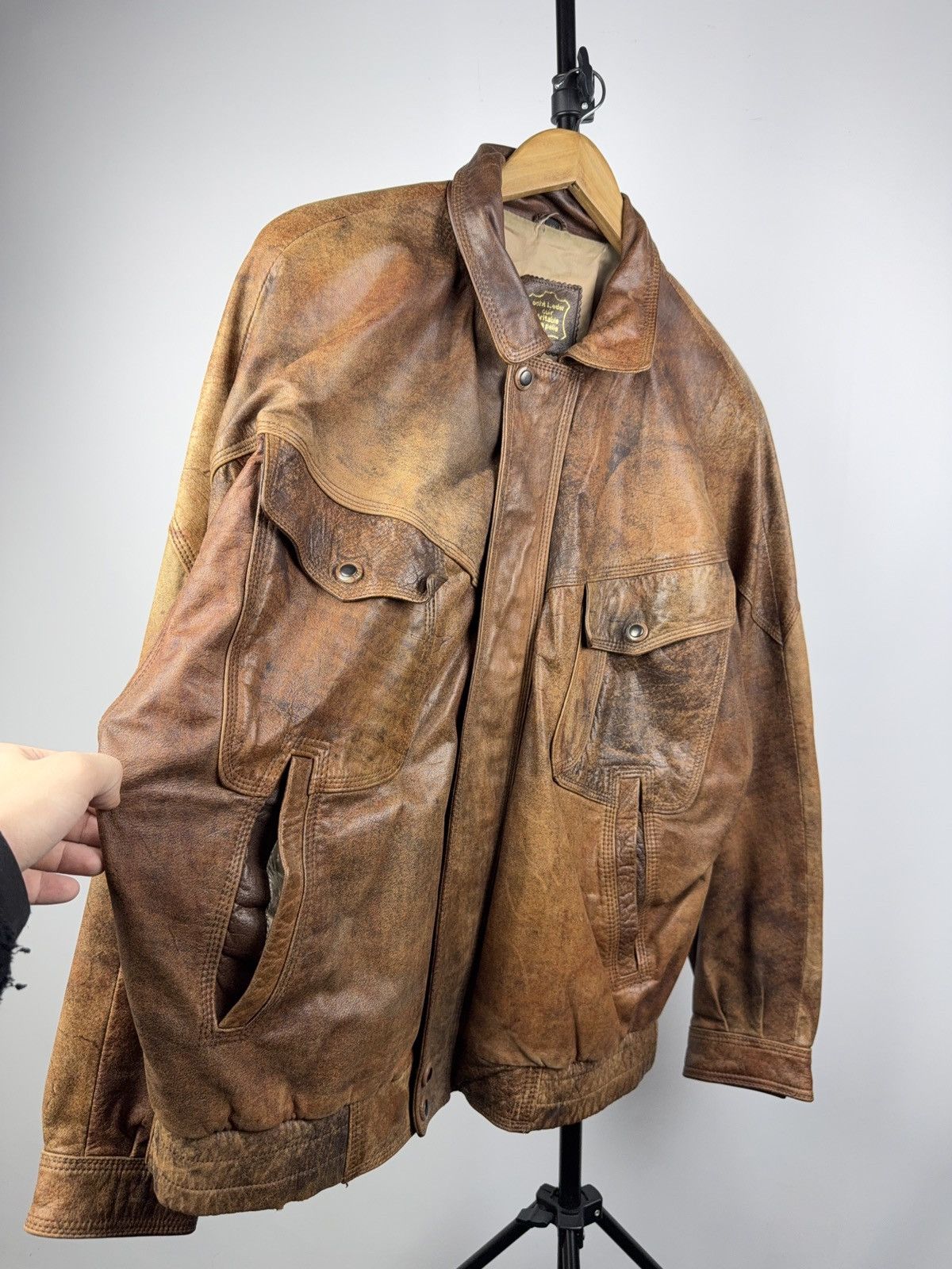 Japanese Brand Vintage Avant Garde Faded Western Margela Leather Jacket Size US L / EU 52-54 / 3 - 3 Thumbnail