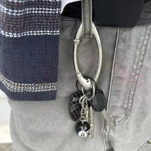 VIBE Y2k Silver Keychain Essential Icon Carabiner Size ONE SIZE - 2 Thumbnail