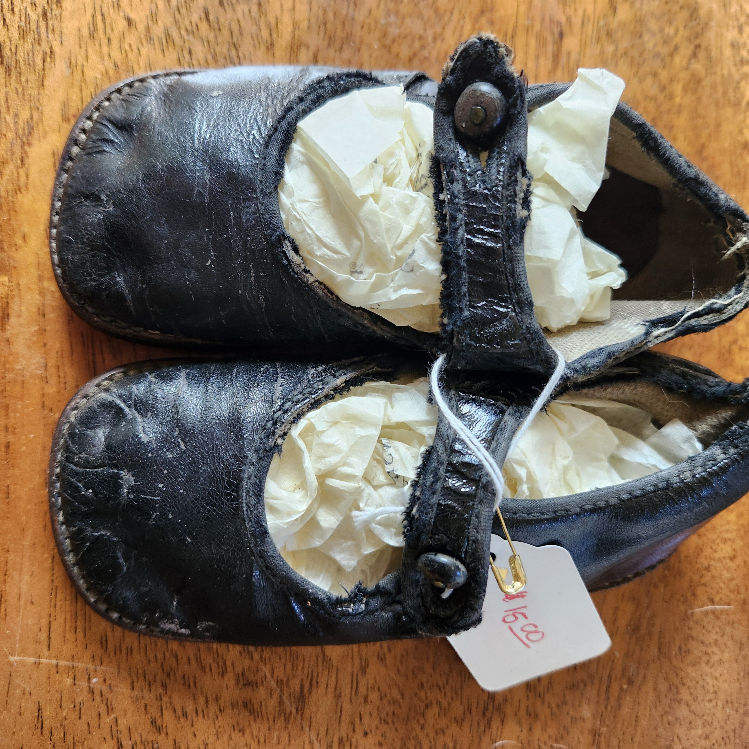 Other Vintage Black Leather Button Baby Shoe Infant Collectible Size ONE SIZE - 9 Thumbnail