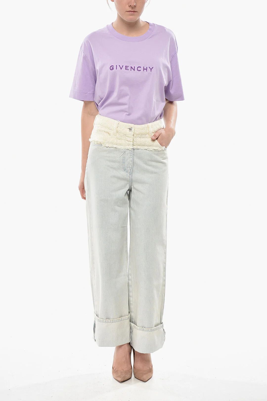 Givenchy og1mm0326 Cropped Fit Jeans in Light Blue Size 29" - 4 Thumbnail