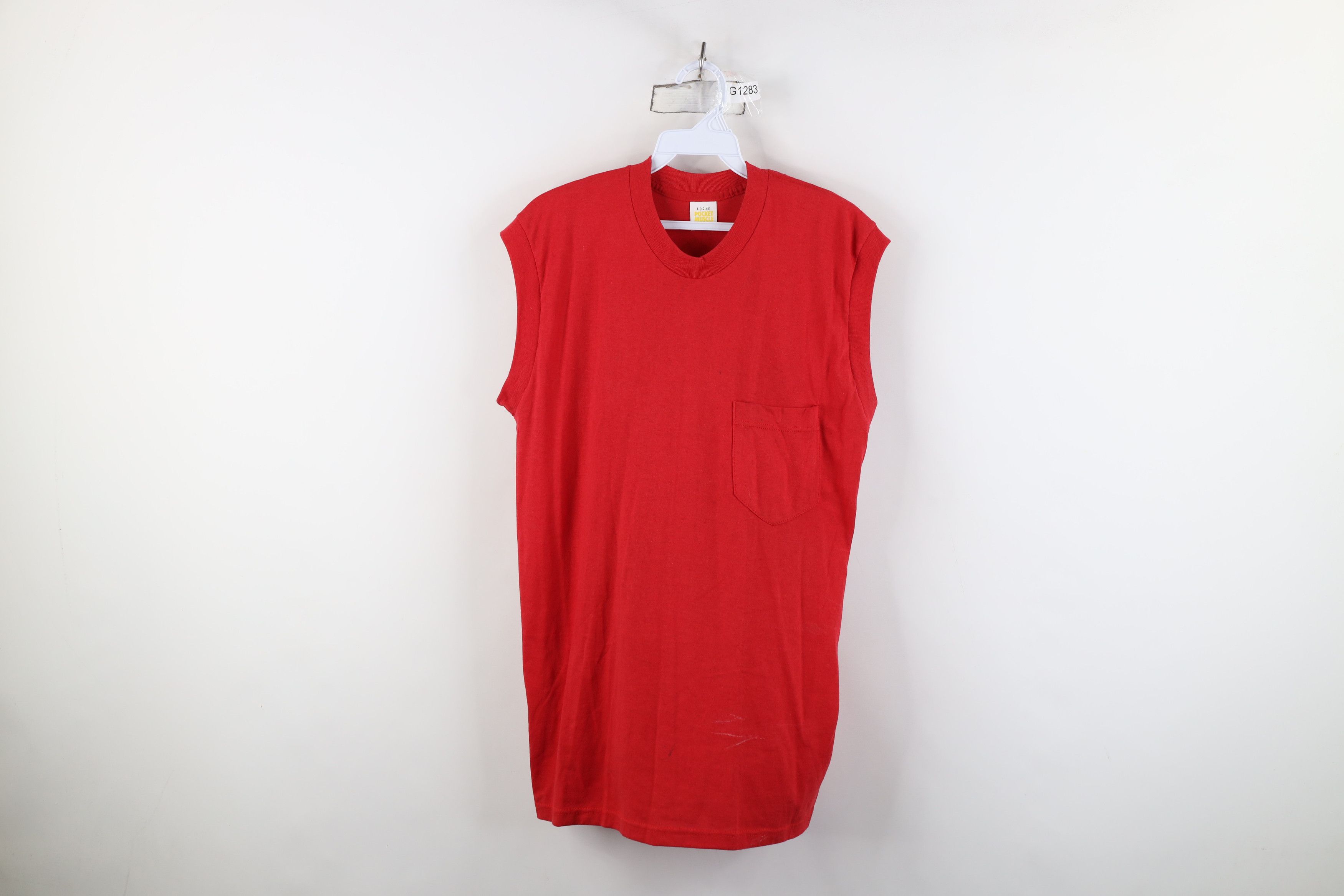 Vintage Vintage 70s Streetwear Blank Sleeveless Muscle T-Shirt USA Size US L / EU 52-54 / 3 - 1 Thumbnail