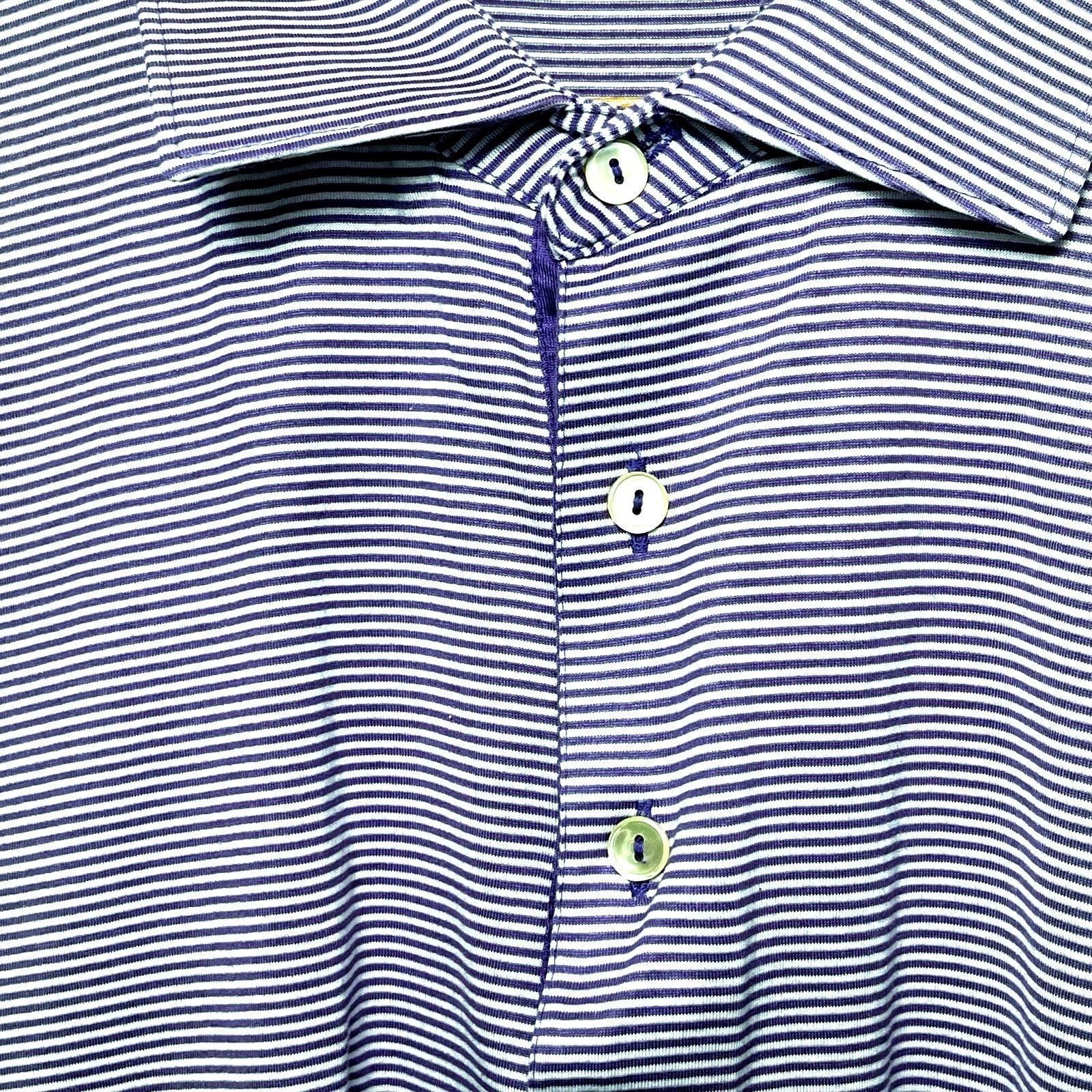 Peter Millar Peter Millar Pinstriped Polo Collared Shirt XL Size US XL / EU 56 / 4 - 5 Thumbnail