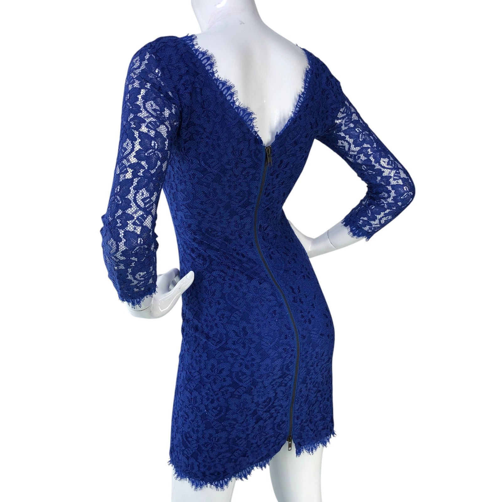 Diane von Furstenberg Diane Von Furstenberg DVF Size 2 Dress Zarita Lace Blue Size XS / US 0-2 / IT 36-38 - 6 Thumbnail