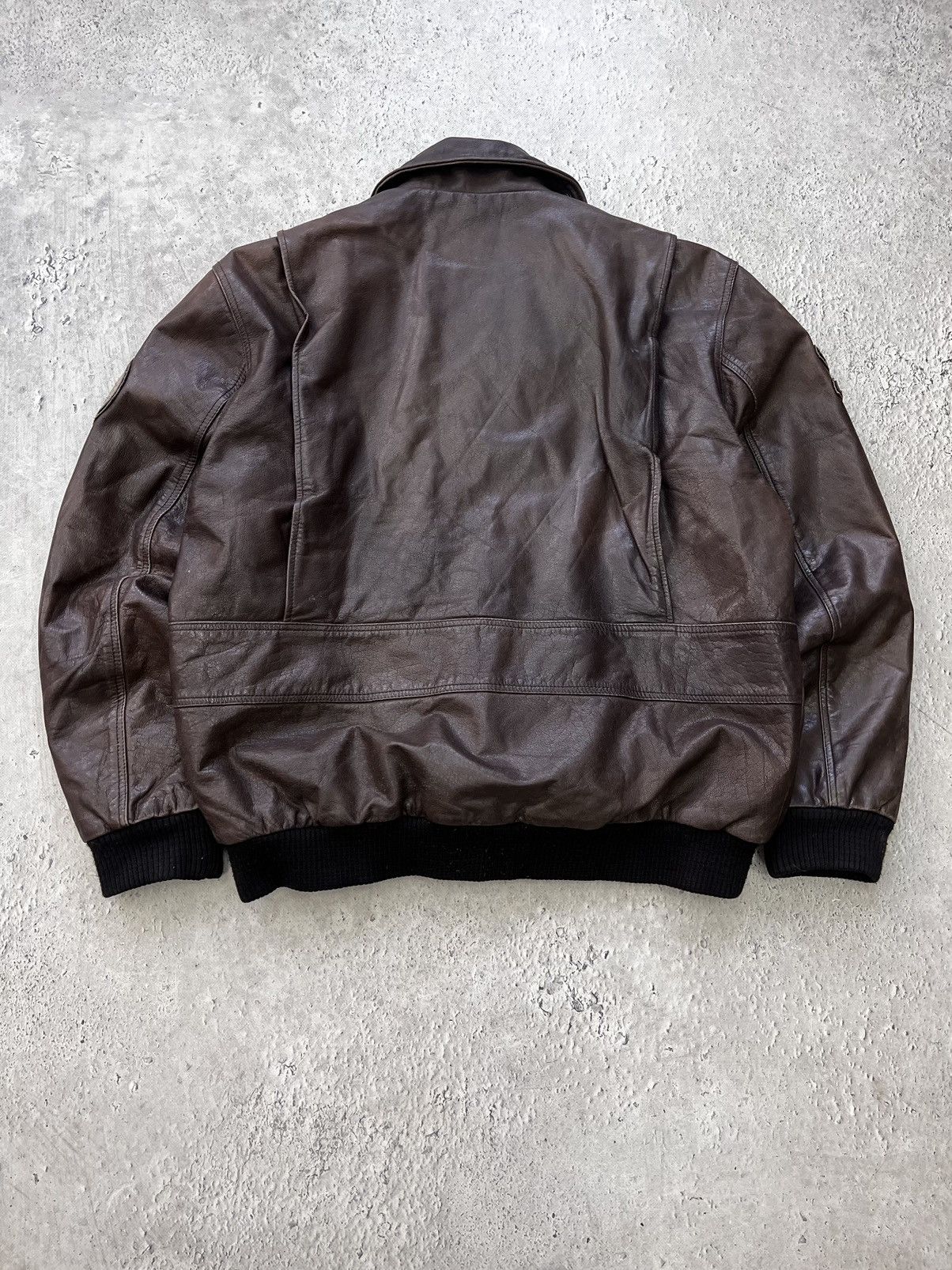 Vintage VINTAGE AVIATION LEATHER BOXY BROWN JACKET Size US L / EU 52-54 / 3 - 9 Thumbnail