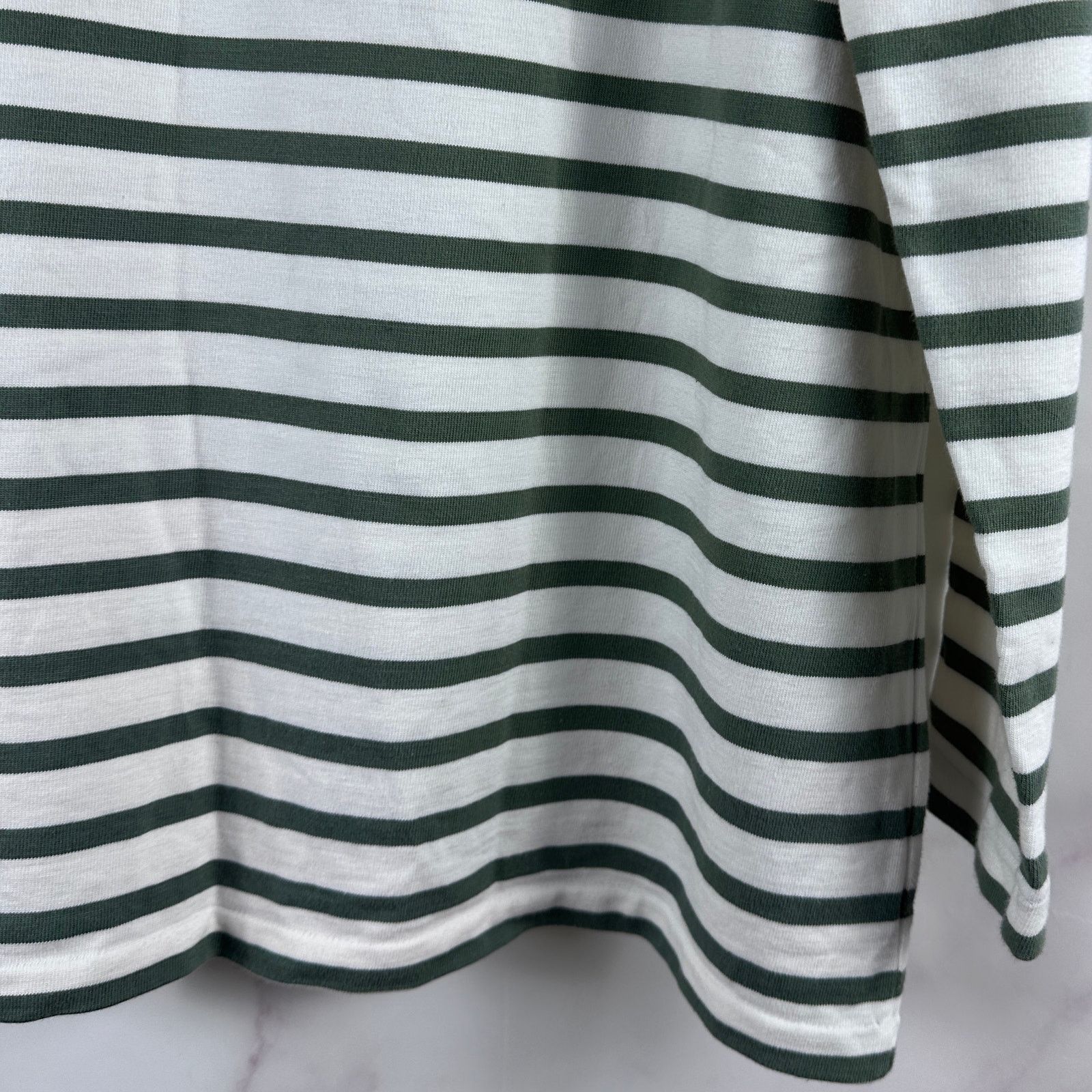 Auralee Iena Green/White Striped Longsleeve Shirt Size S / US 4 / IT 40 - 7 Thumbnail