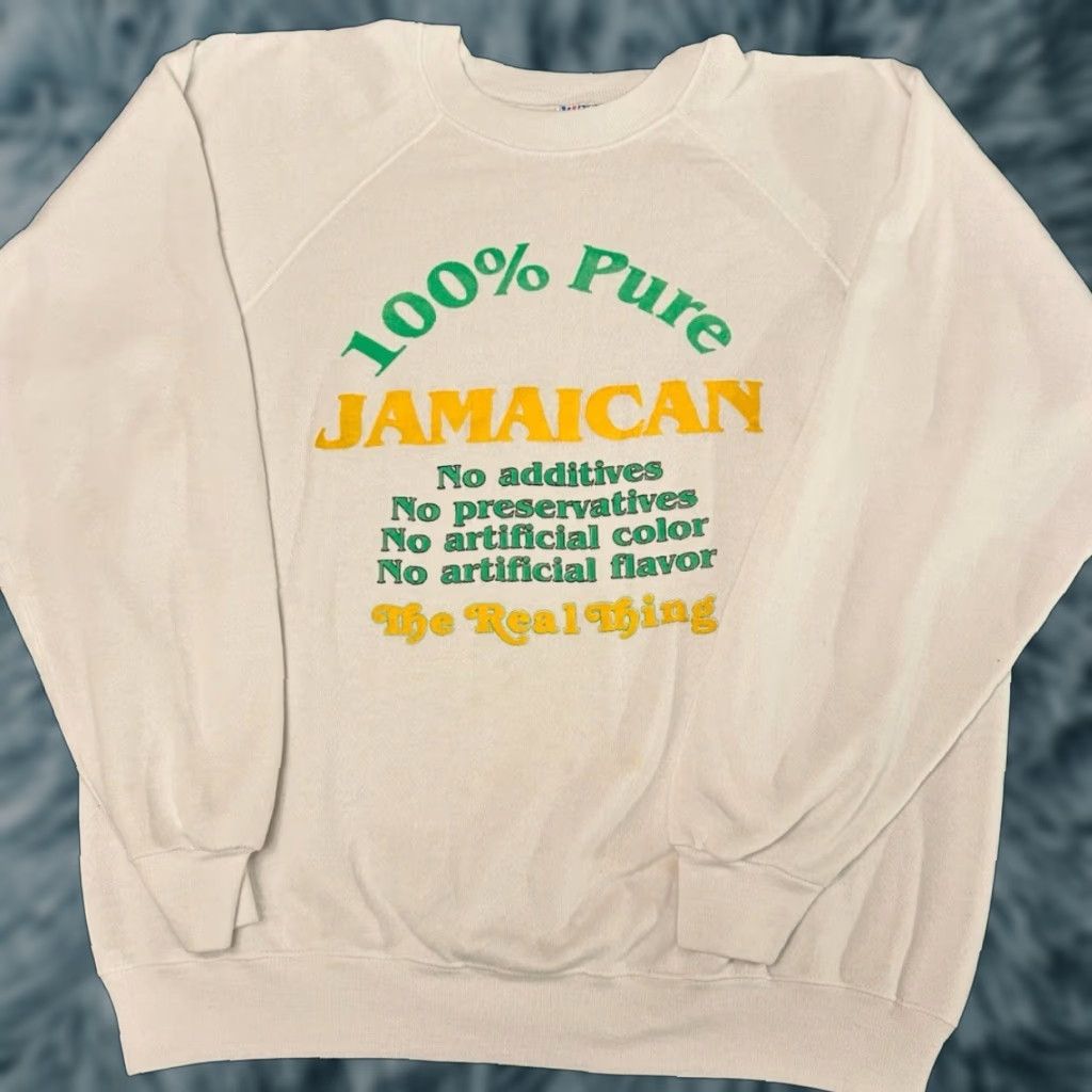 Vintage VINTAGE 80s 90s 100% Jamaican Real Thing Jamaica VTG Crewneck Sweater XL Men White Size US XL / EU 56 / 4 - 1 Thumbnail