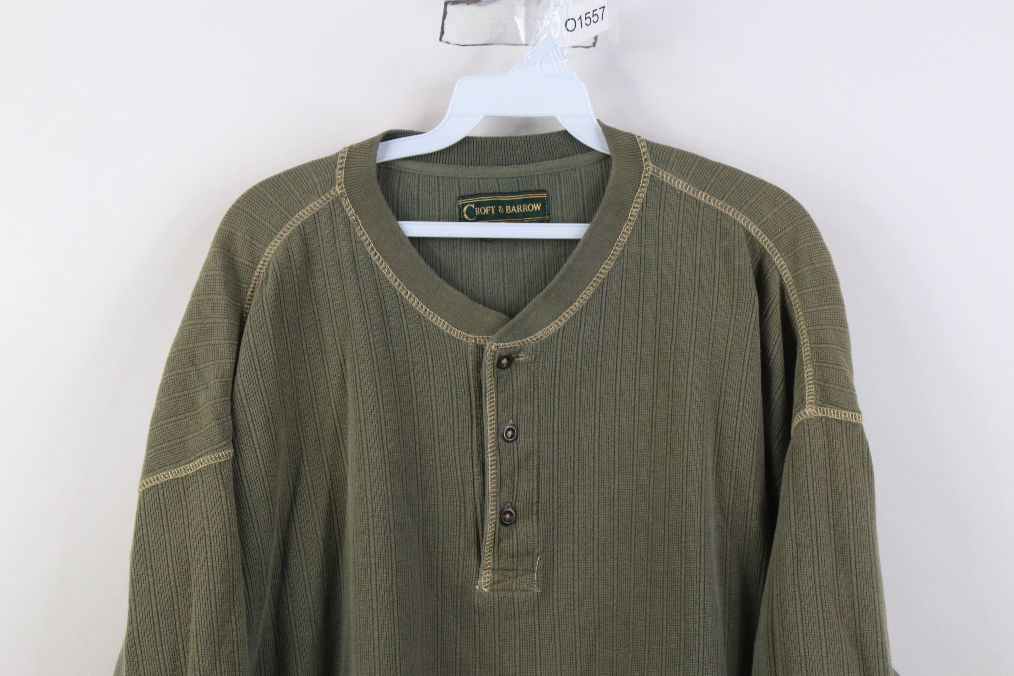 Vintage Vintage 90s Streetwear Ribbed Knit Ringer Henley T-Shirt Size US XL / EU 56 / 4 - 2 Thumbnail