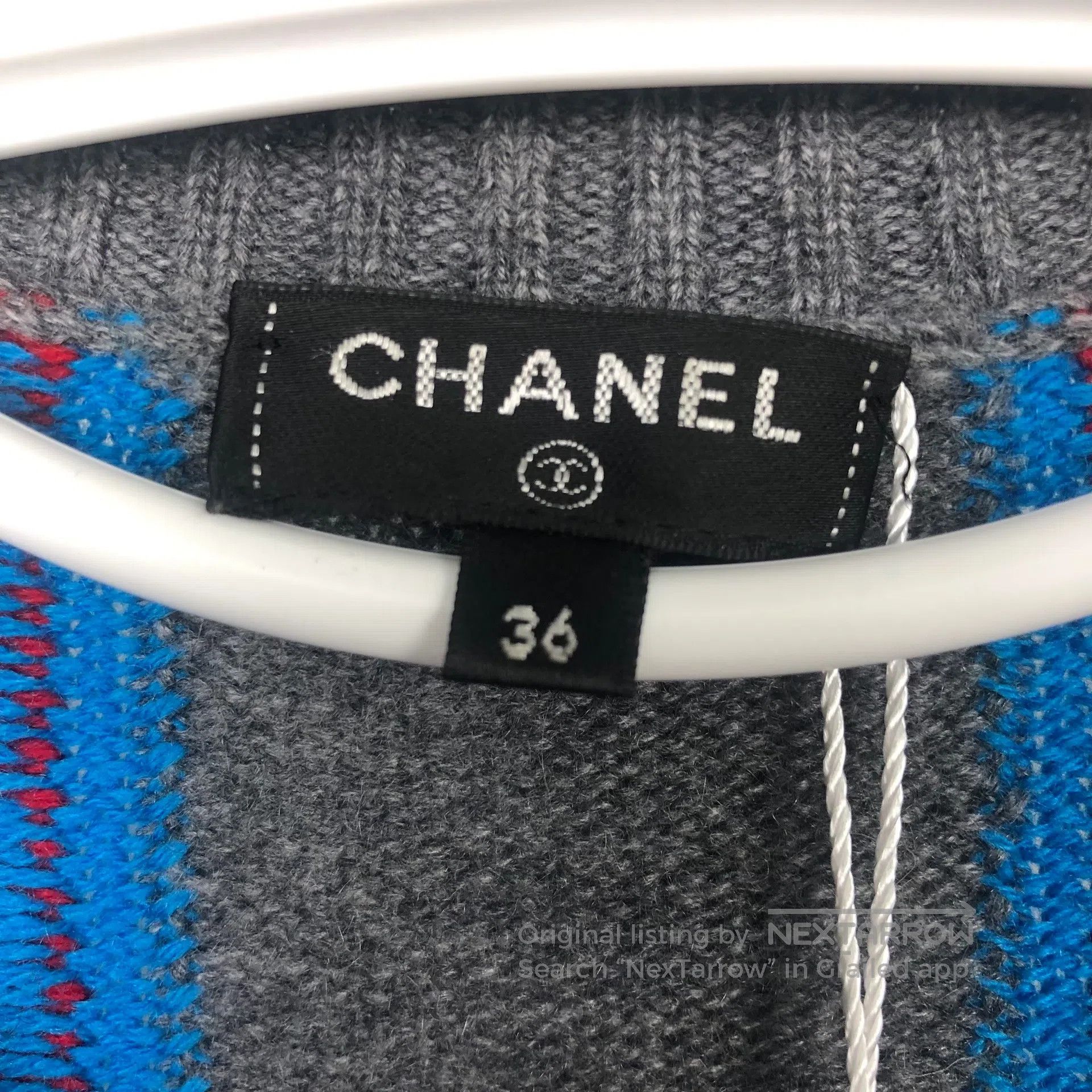 Chanel Chanel Gray and blue striped knitted cardigan size 36| Size XS / US 0-2 / IT 36-38 - 3 Thumbnail