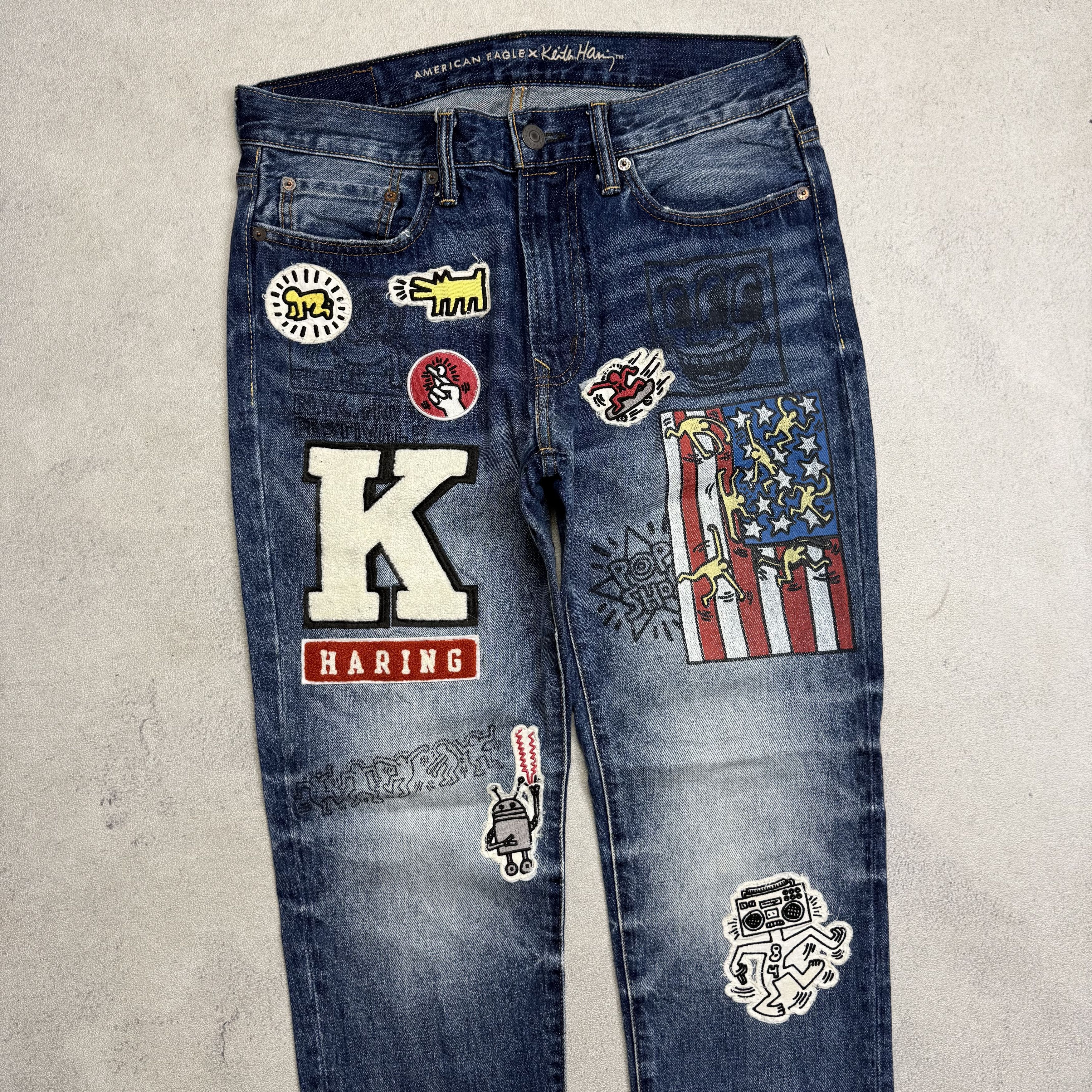 Keith Haring American Eagle x Keith Haring Patches Slim Fit Jeans Size US 30 / EU 46 - 2 Thumbnail