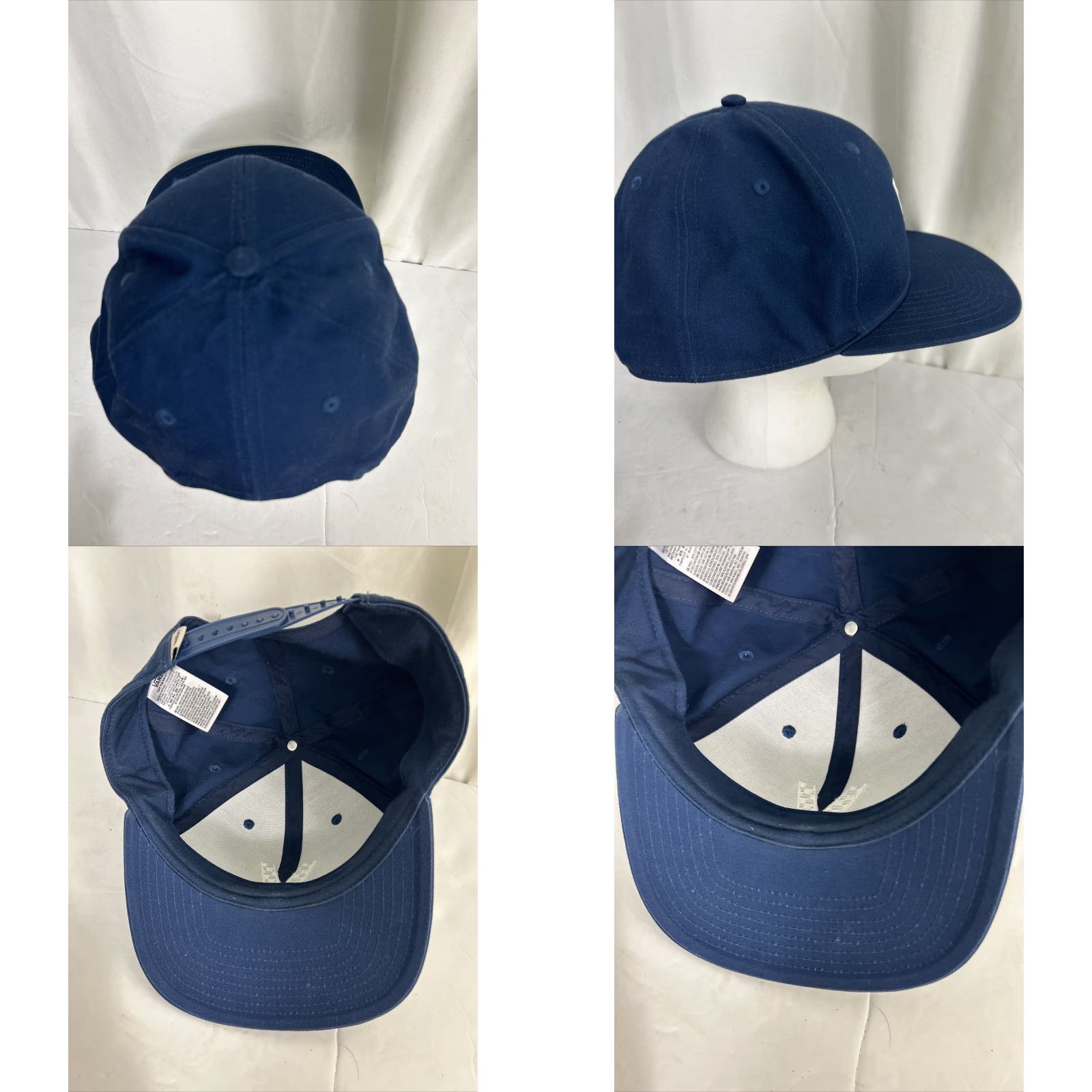 Vans VANS Snap Back Hat Navy Blue Adjustable V Embroidered Men One Size Blue Snapback Cap Size ONE SIZE - 8 Thumbnail