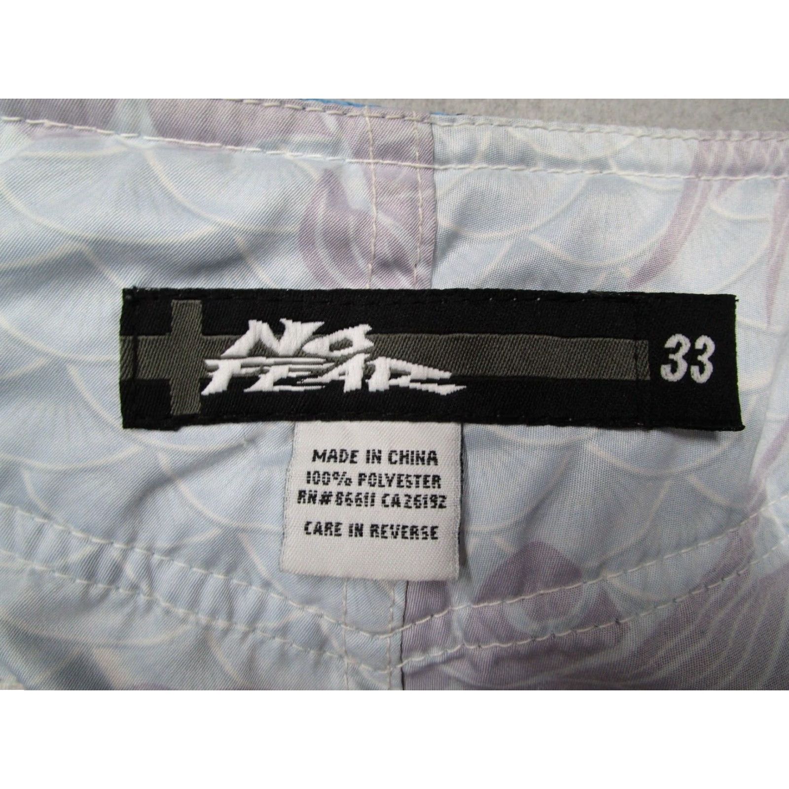 No Fear No Fear Board Shorts Mens 33 Blue Allover Coy Fish 10" Surf Swim Trunks Beach Size US 33 - 2 Thumbnail