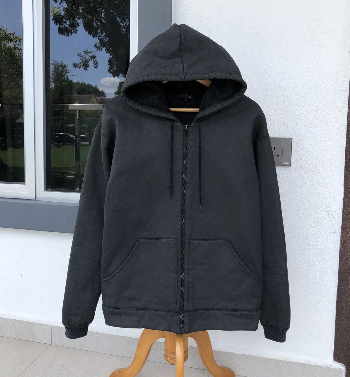 A.P.C. Vintage A.P.C Plain Zipper Hoodie Sweatshirts/Jacket Size US M / EU 48-50 / 2 - 2 Thumbnail